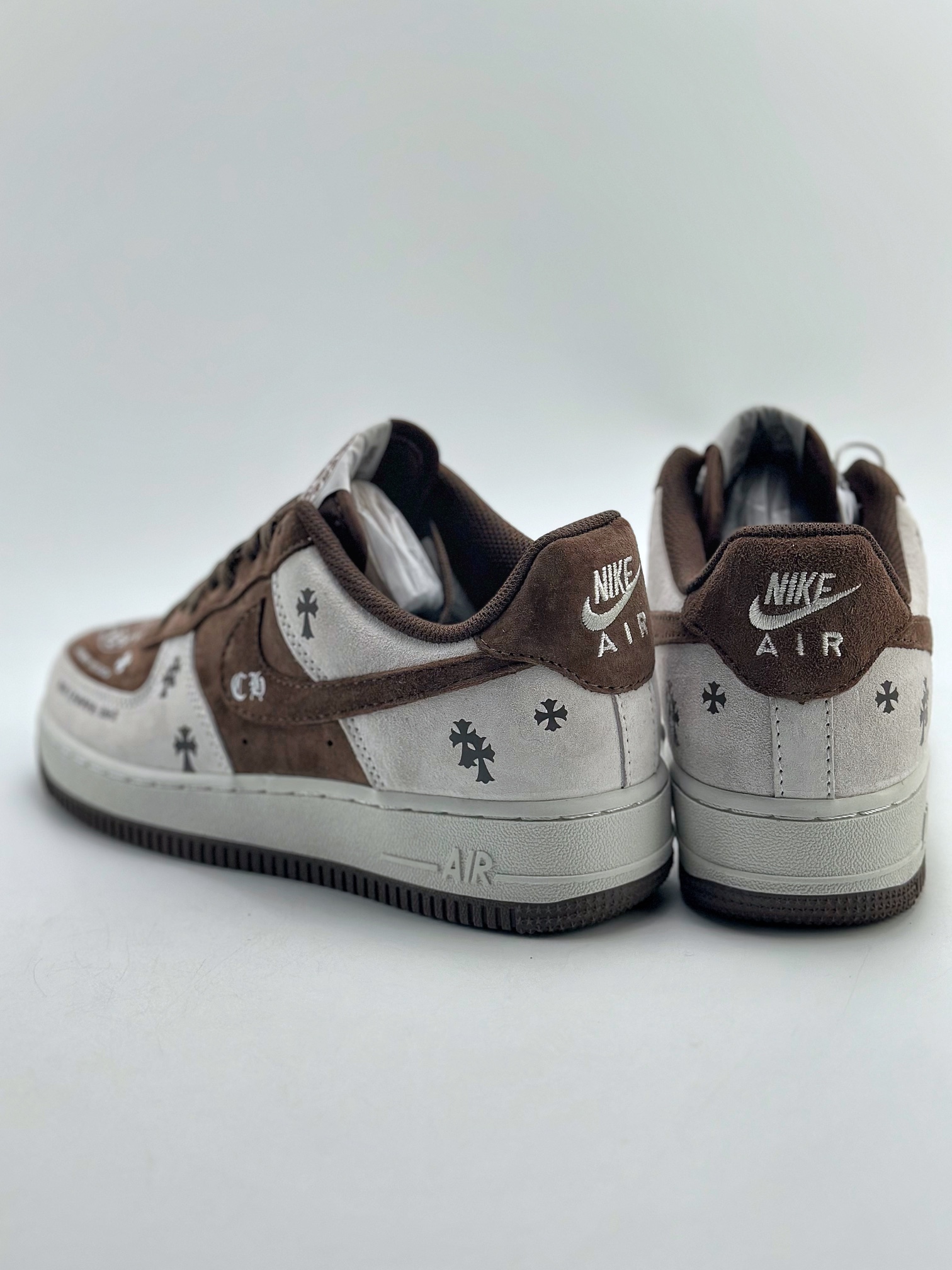 260 Nike Air Force 1 Low 07 x Chrome Hearts 克罗心灰棕翻毛 KL2307-505