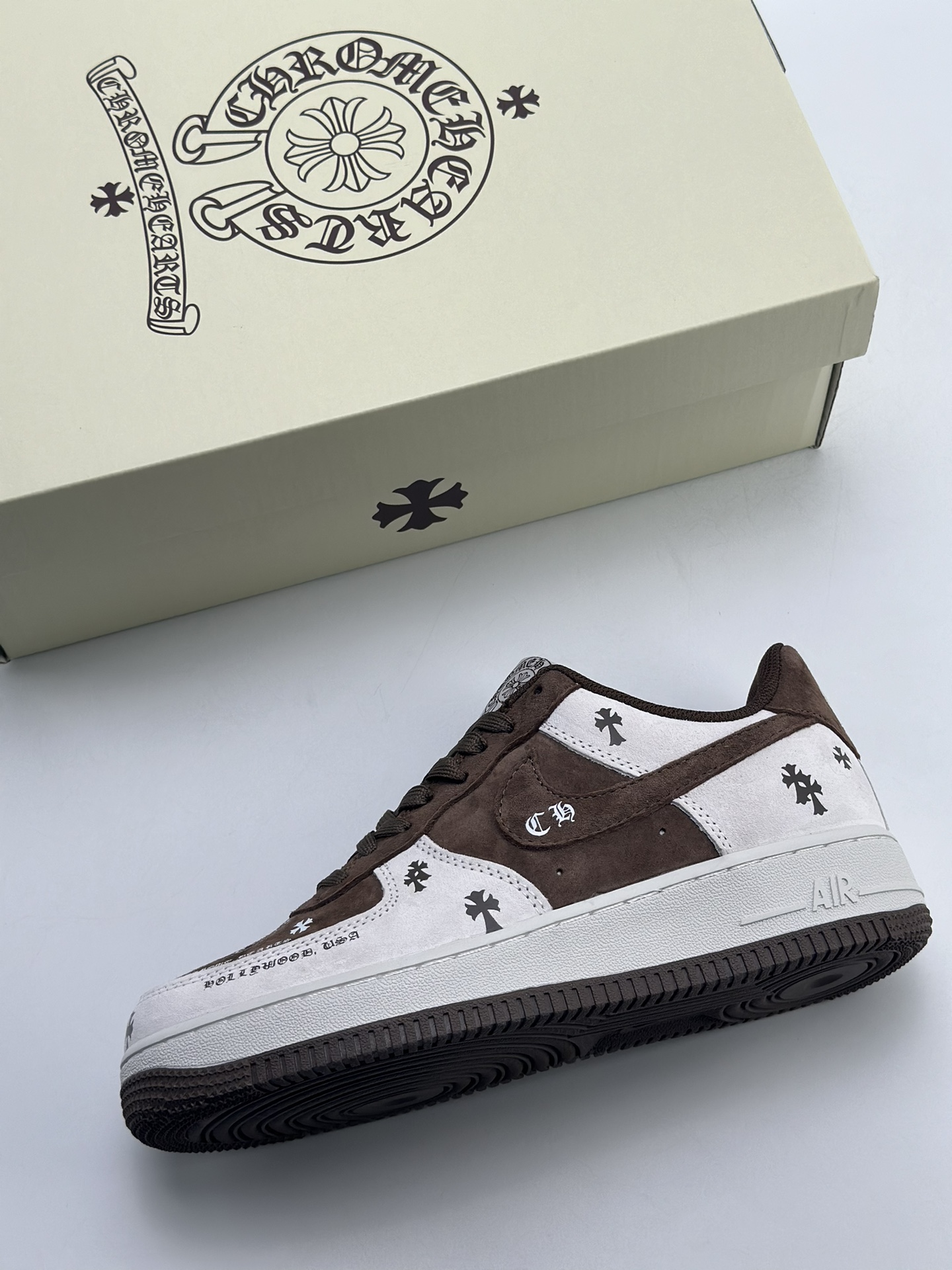 260 Nike Air Force 1 Low 07 x Chrome Hearts 克罗心灰棕翻毛 KL2307-505