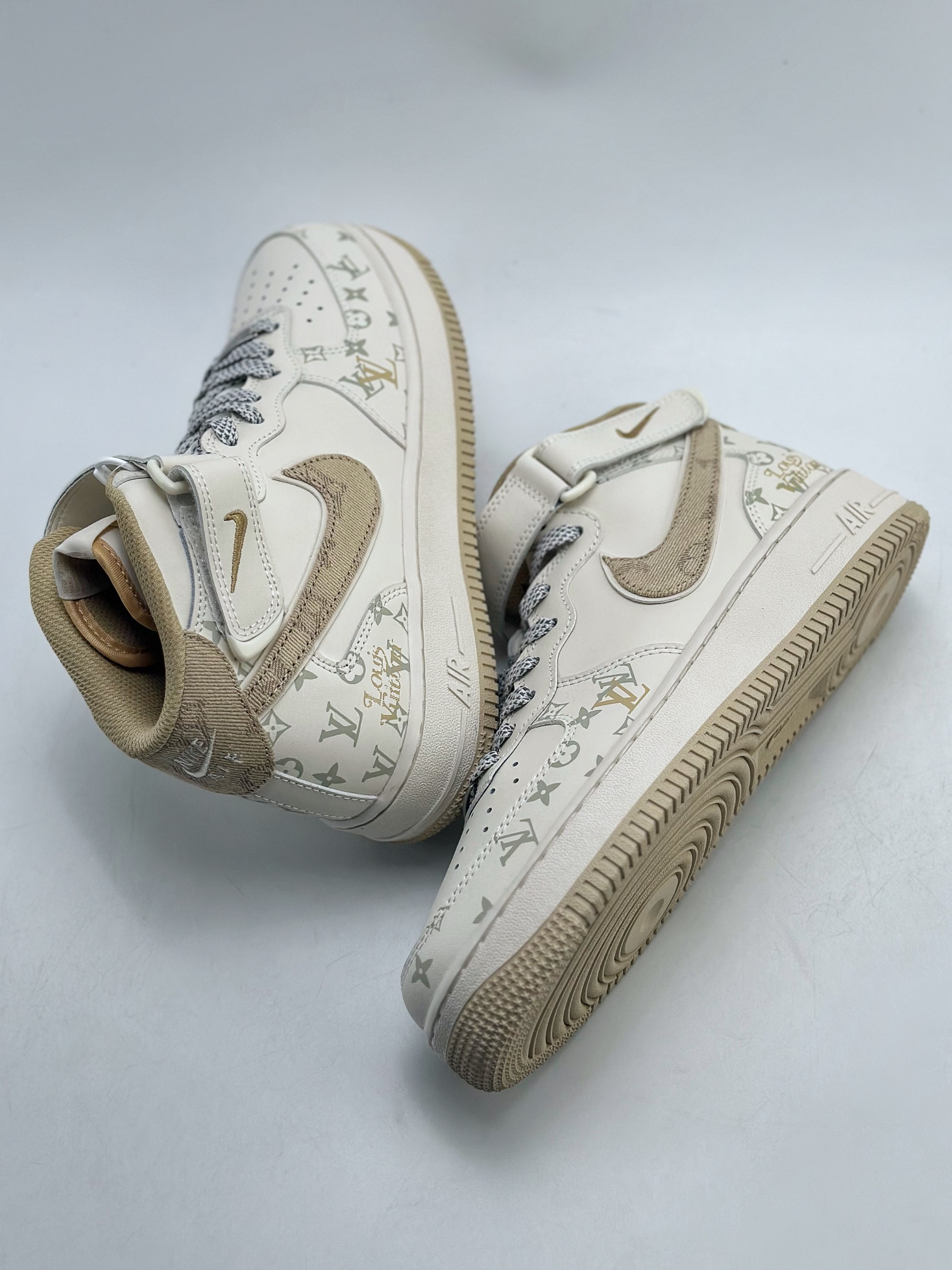 Nike Air Force 1 Mid 07 x Louis Vuitton LV Print White Yellow 3