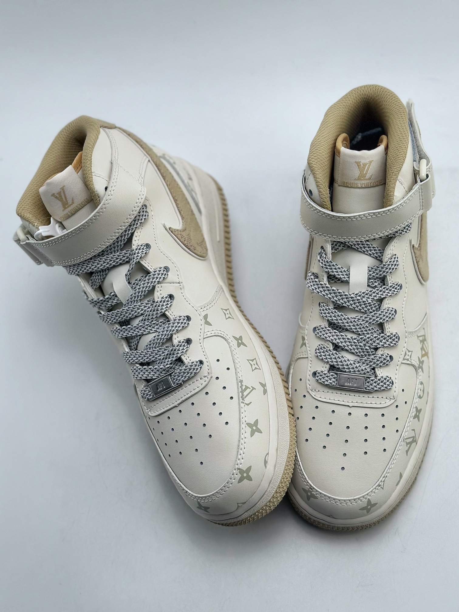 Nike Air Force 1 Mid 07 x Louis Vuitton LV Print White Yellow 2