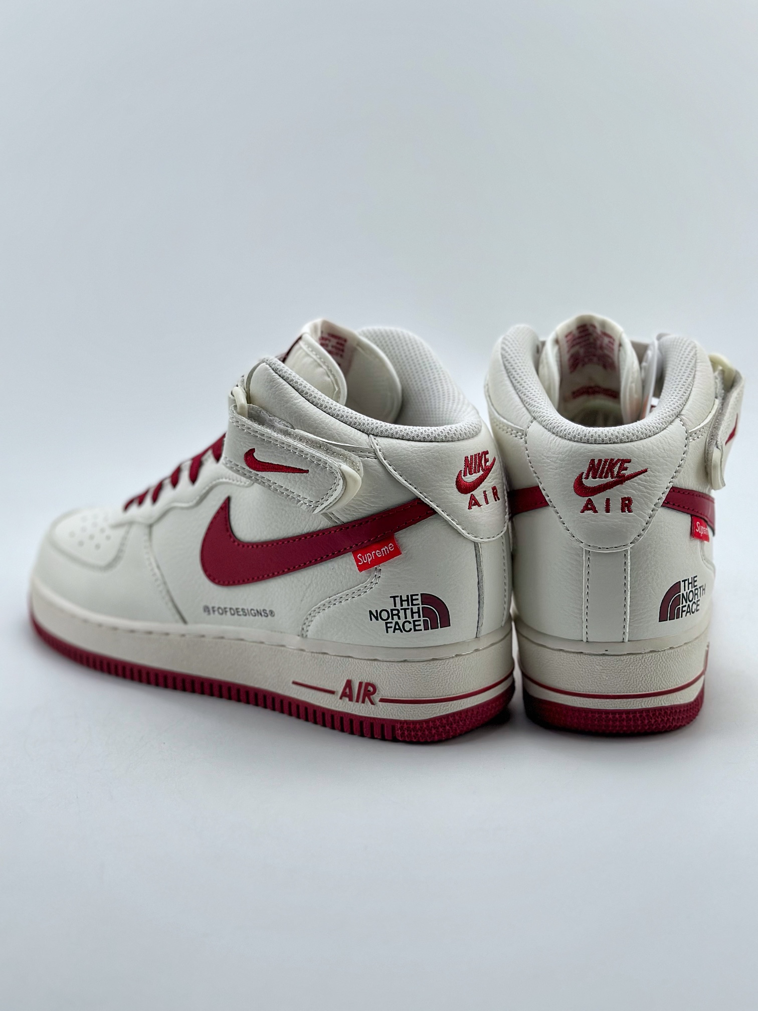 NikeAirForce1Mid07白红原楦头原纸板打造纯正中帮空军版型专注外贸渠道全掌内置蜂窝气垫原盒