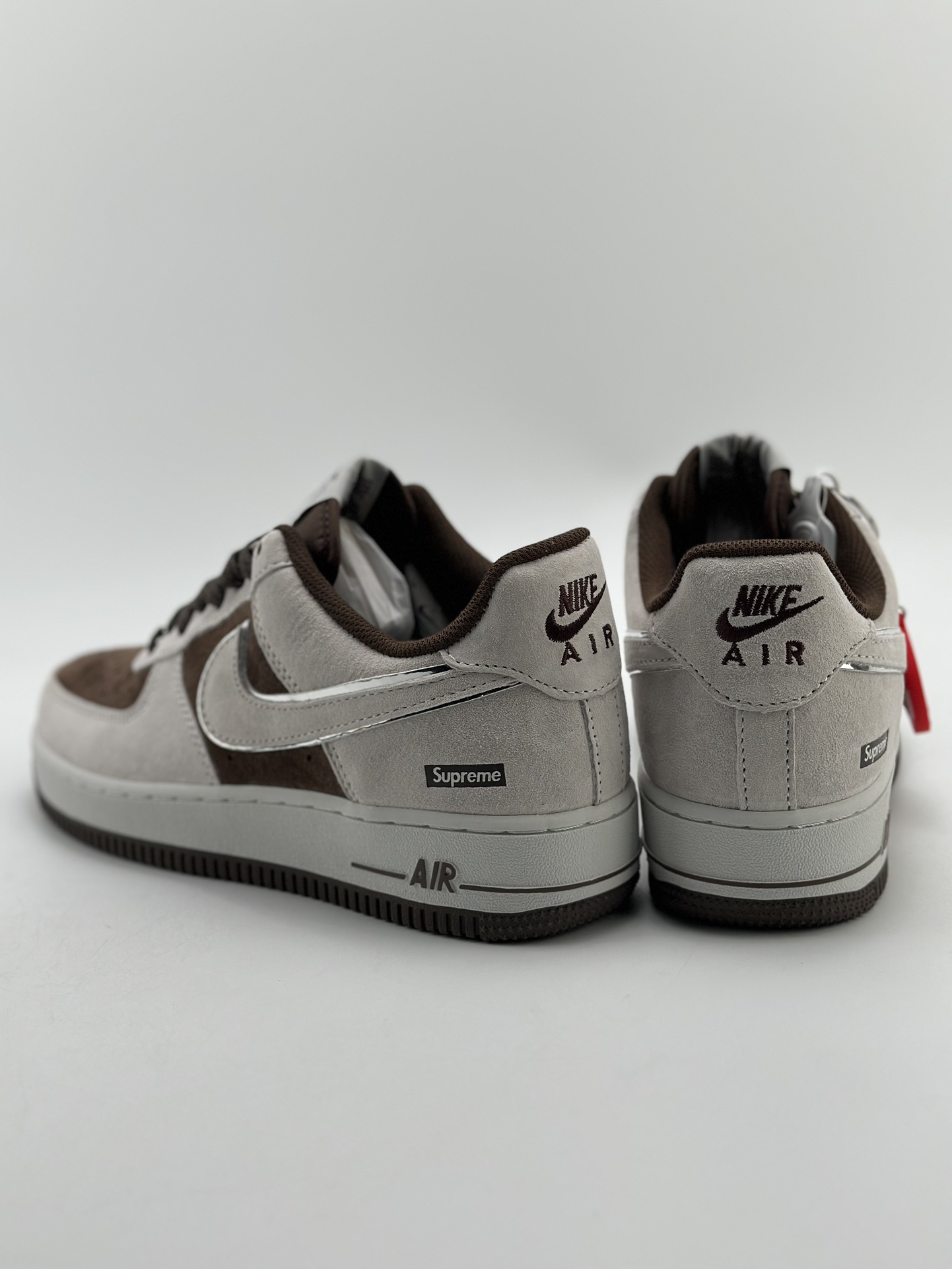 Nike Air Force 1 Low 07 x Supreme Grey Brown Suede 5