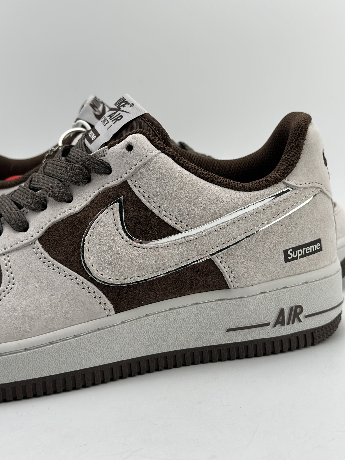 Nike Air Force 1 Low 07 x Supreme Grey Brown Suede 9