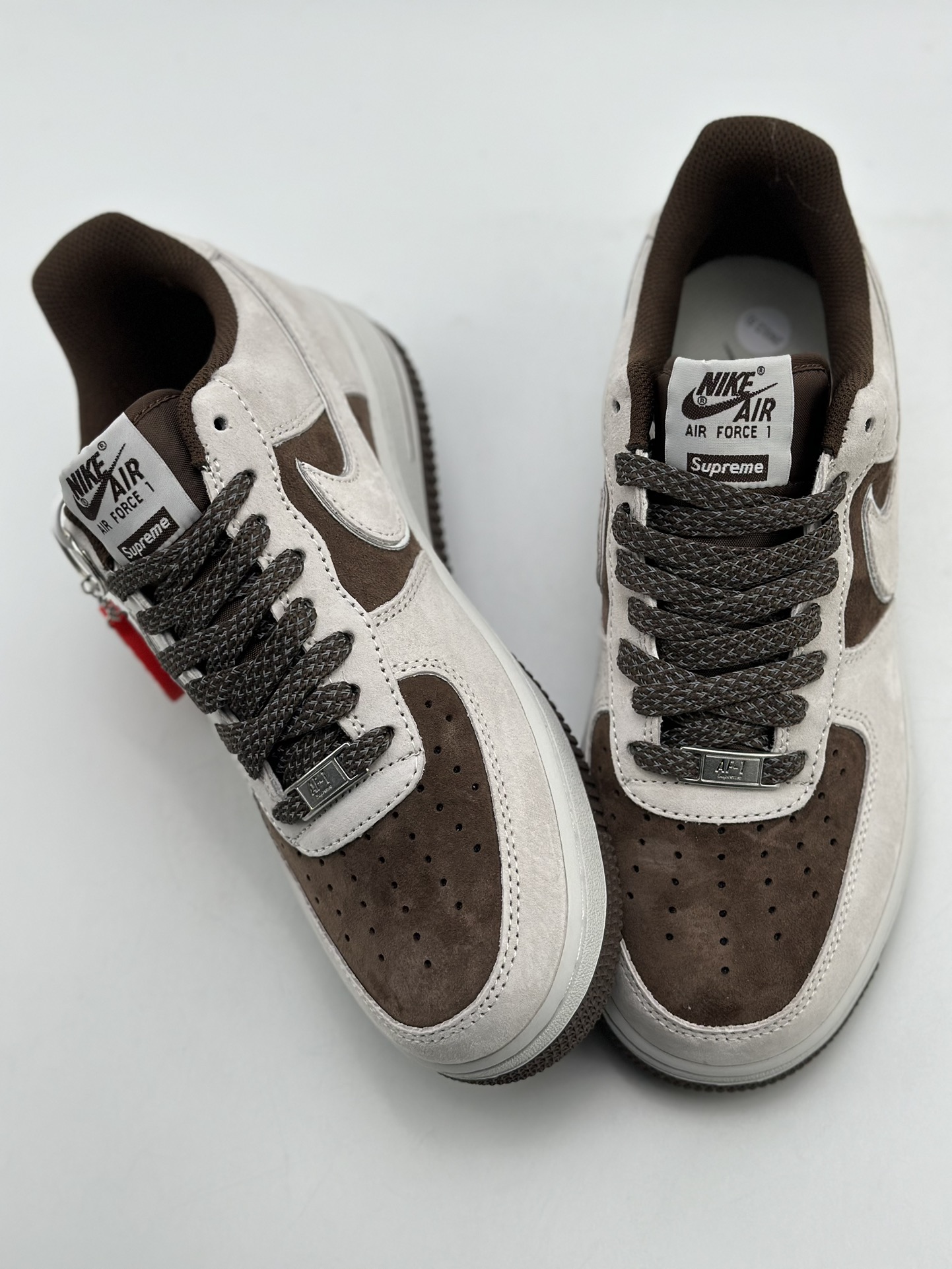 Nike Air Force 1 Low 07 x Supreme Grey Brown Suede 2