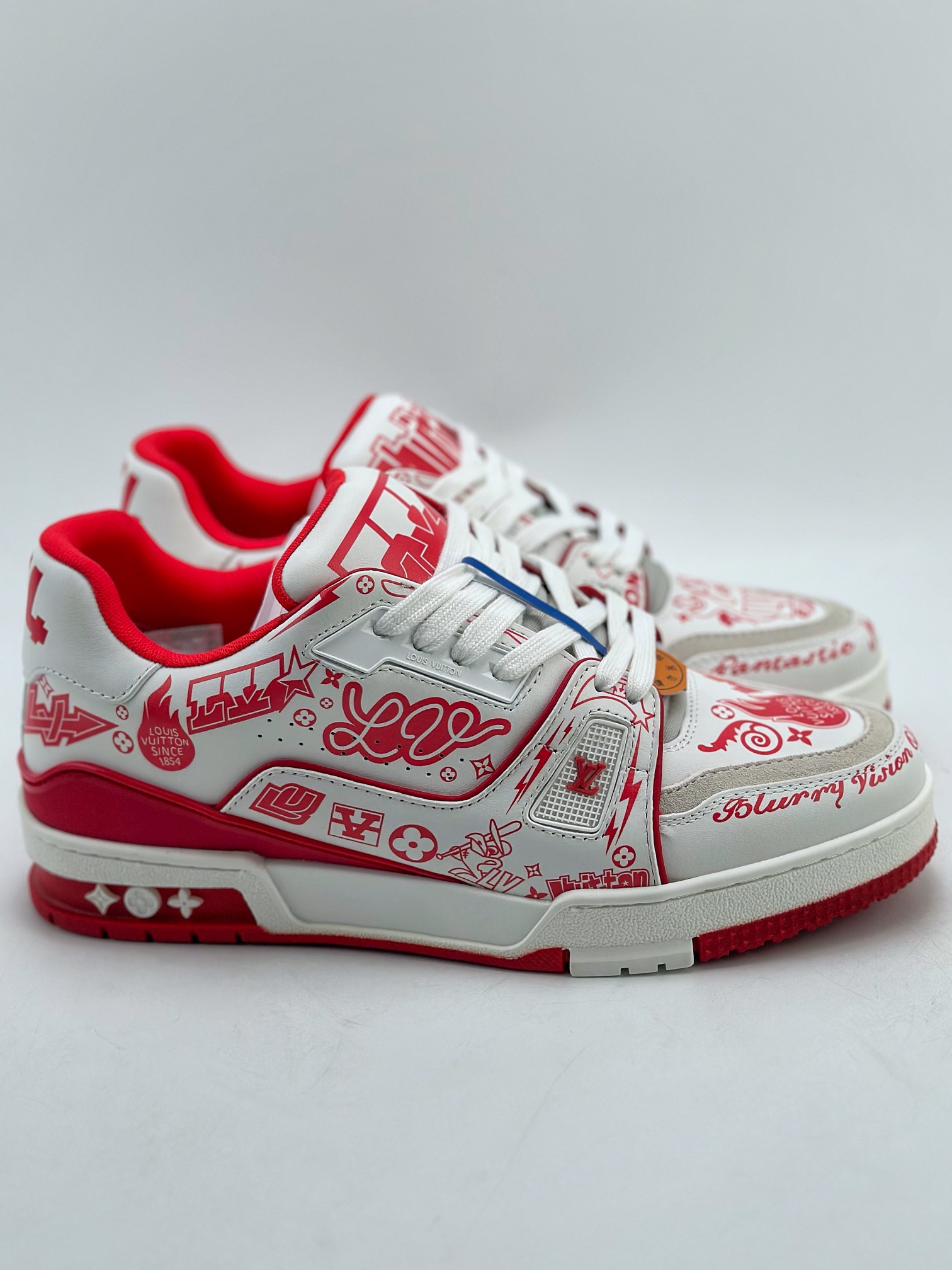 The Louis Vuitton Trainer sneakers are crafted from supple white 4