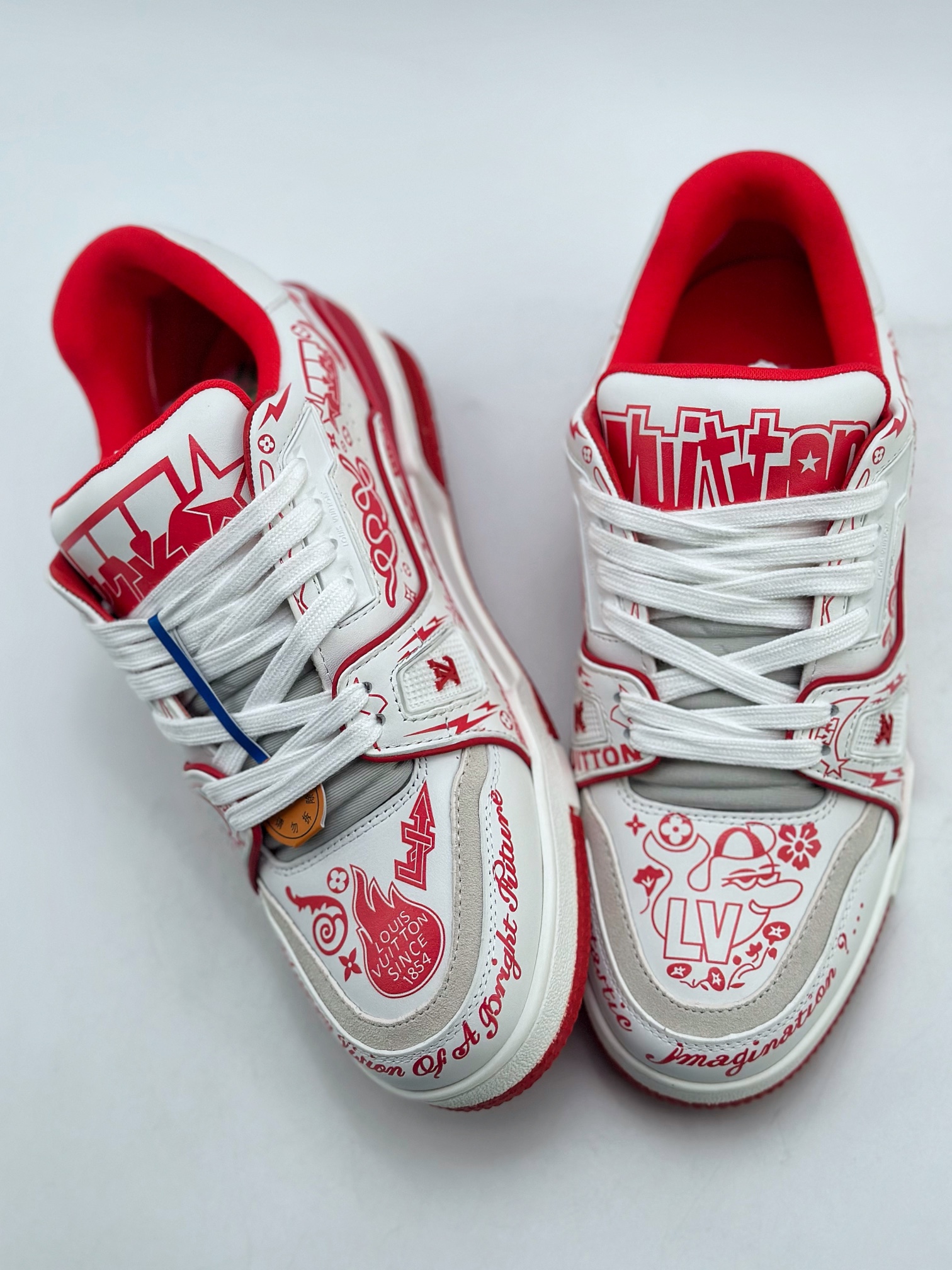 The Louis Vuitton Trainer sneakers are crafted from supple white 2