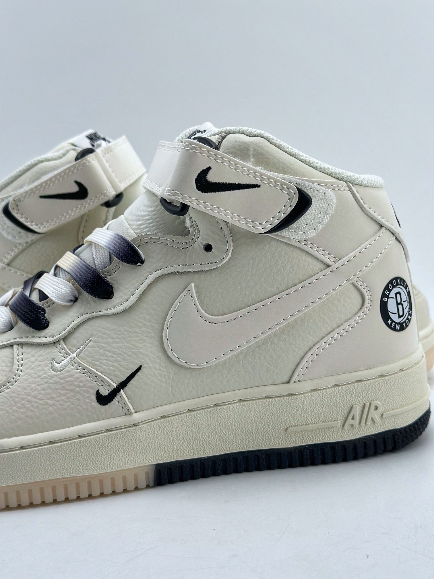 Nike Air Force 1 Mid 07 Logo Tape White Black Mini Swoosh 9