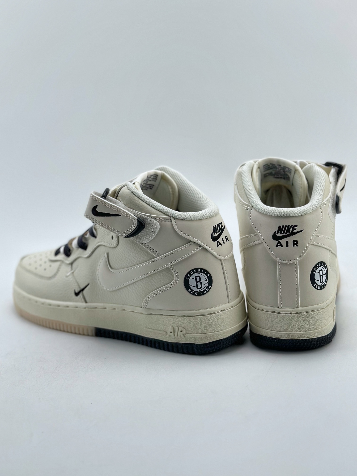 Nike Air Force 1 Mid 07 Logo Tape White Black Mini Swoosh 5