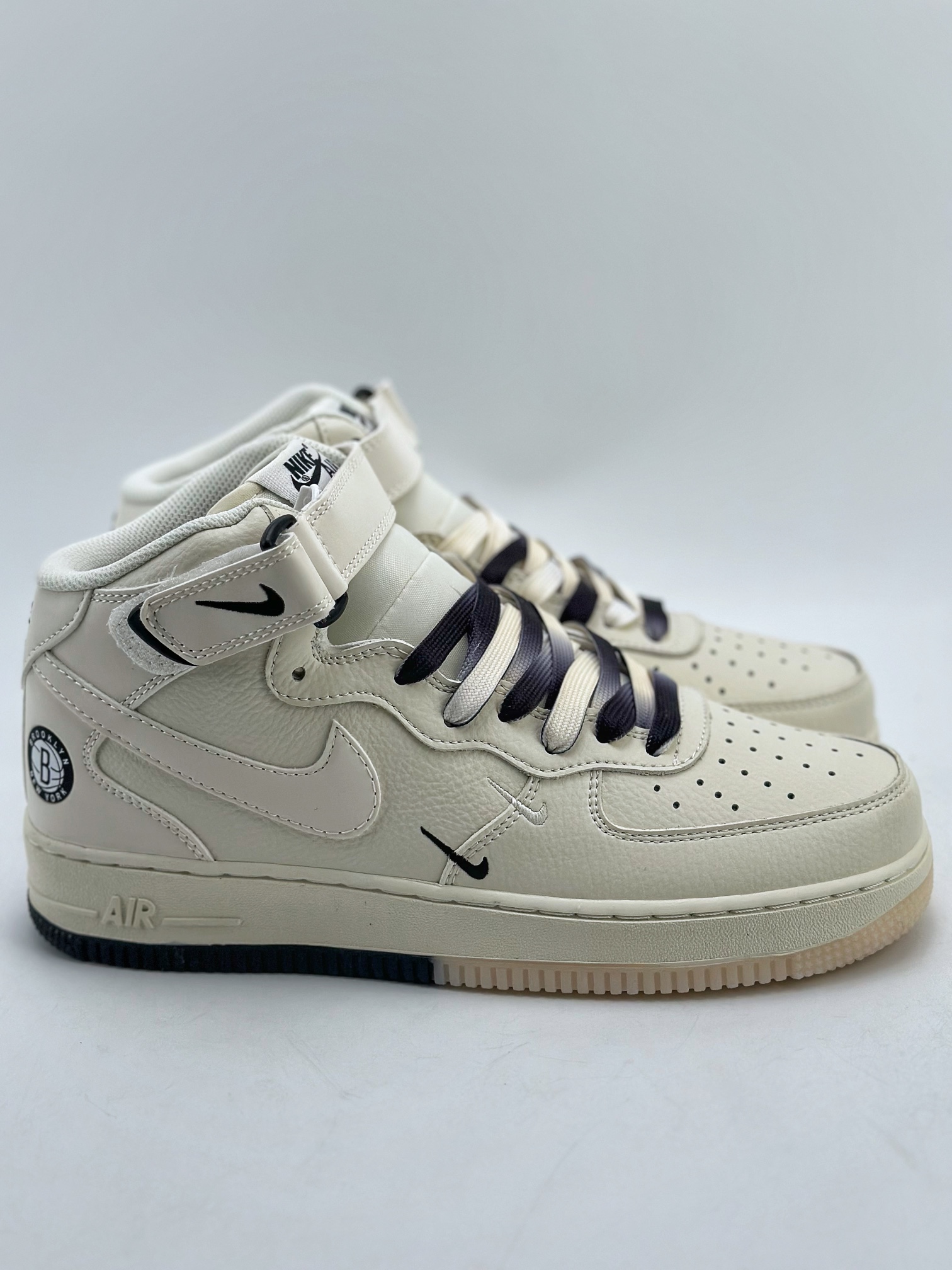 Nike Air Force 1 Mid 07 Logo Tape White Black Mini Swoosh 4