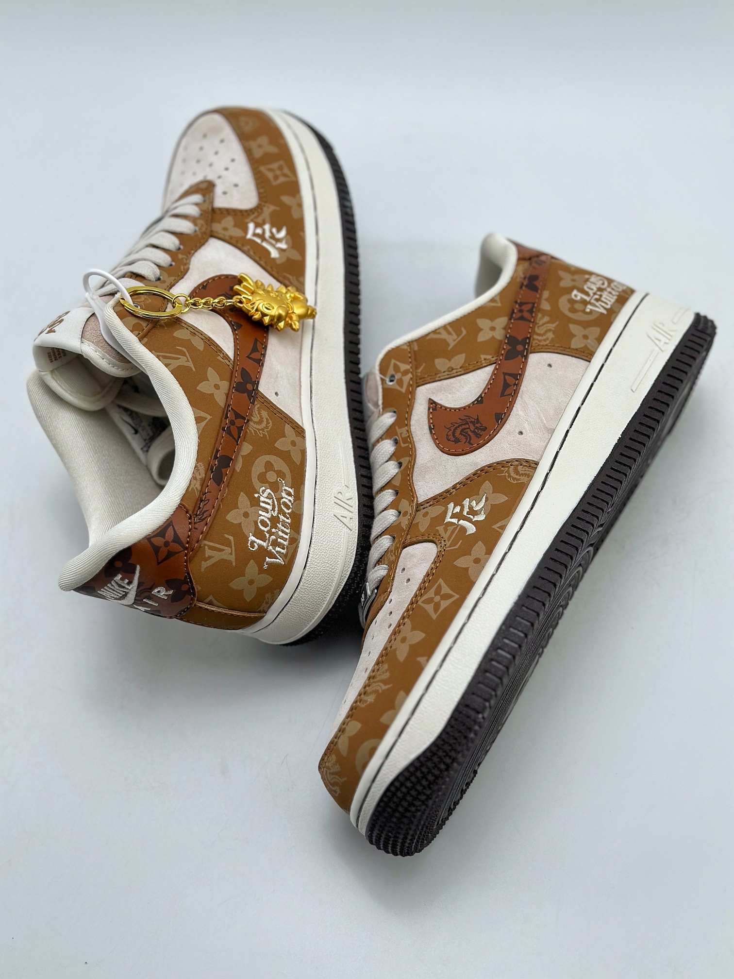 Nike Air Force 1 Low 07 x Louis Vuitton Brown Yellow 3