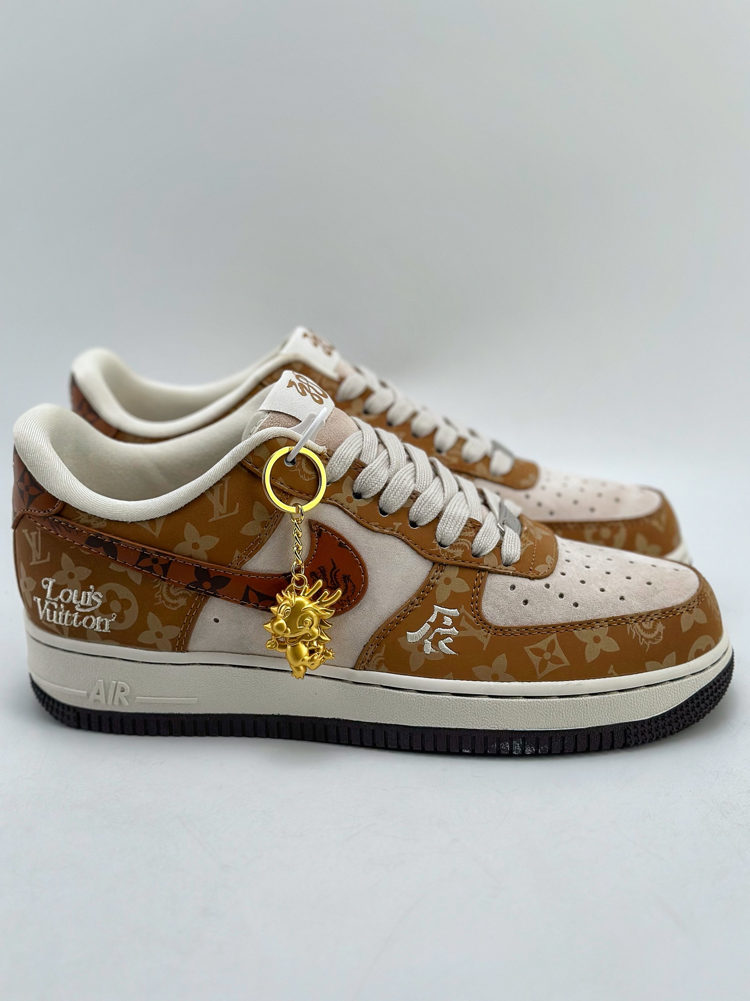 Nike Air Force 1 Low 07 x Louis Vuitton Brown Yellow 4