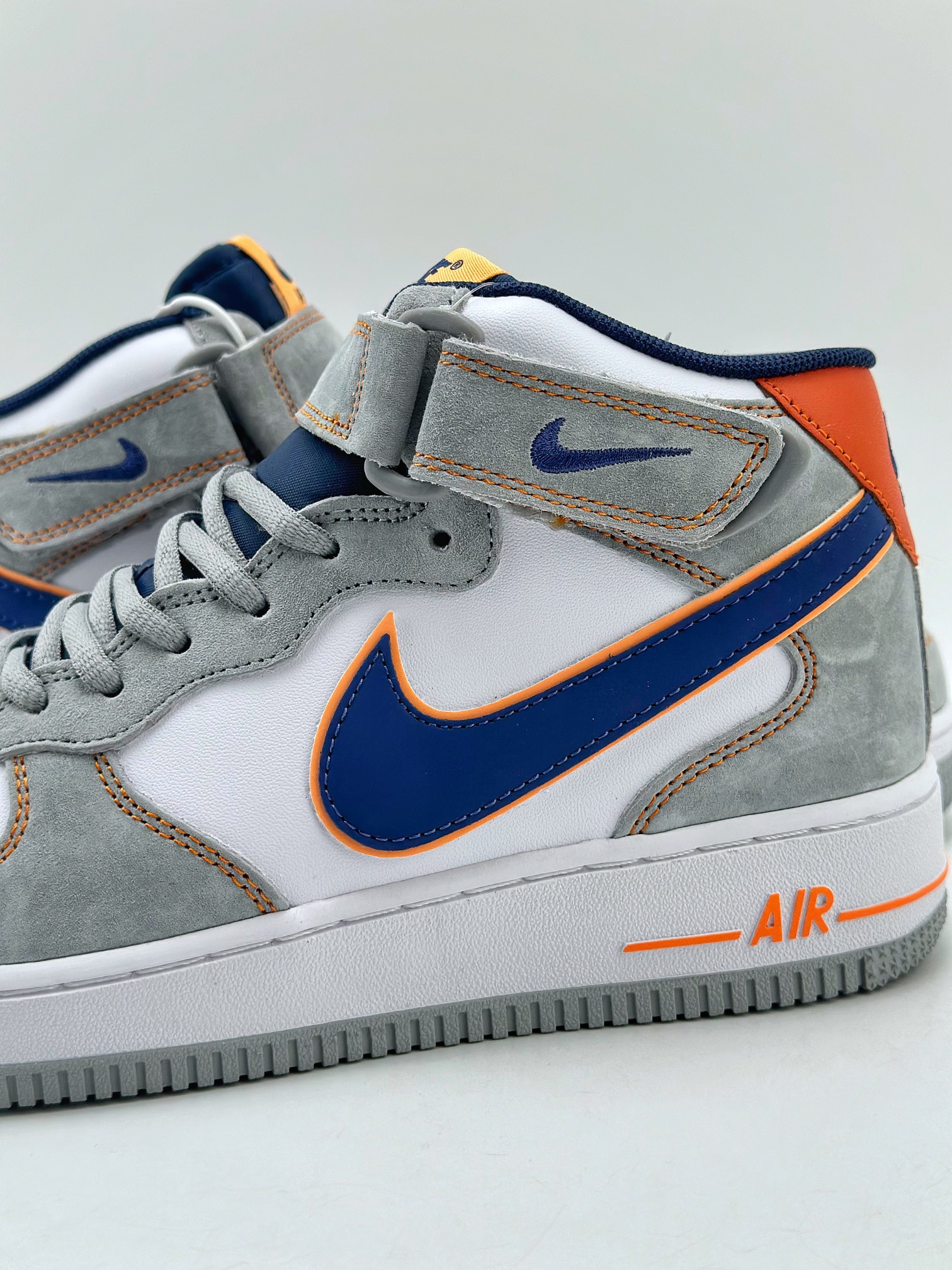 Nike Air Force 1 Mid 07 Suede Grey Blue Orange 9