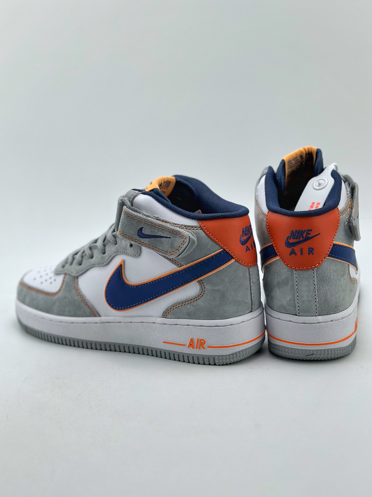 Nike Air Force 1 Mid 07 Suede Grey Blue Orange 5