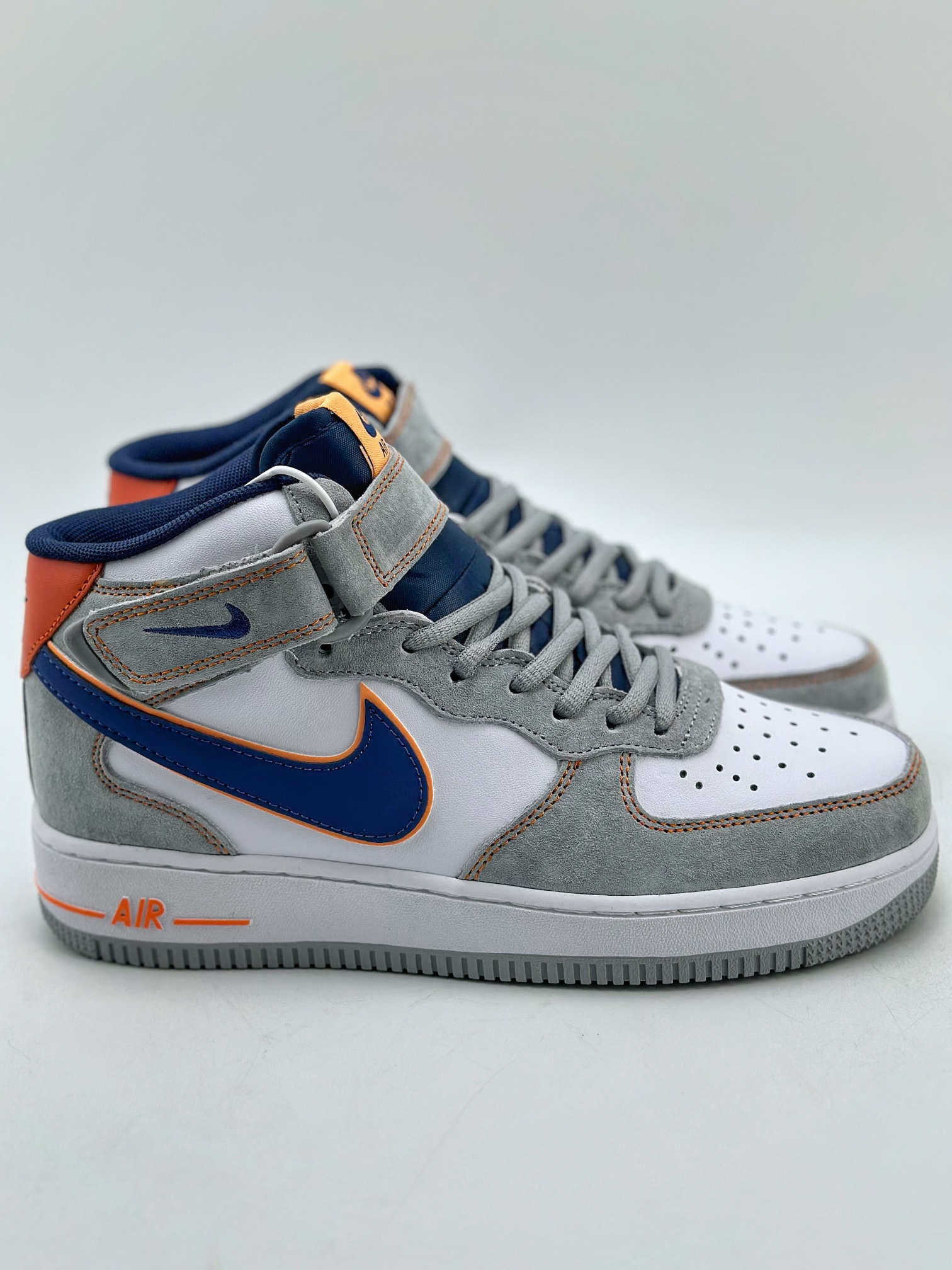 Nike Air Force 1 Mid 07 Suede Grey Blue Orange 4