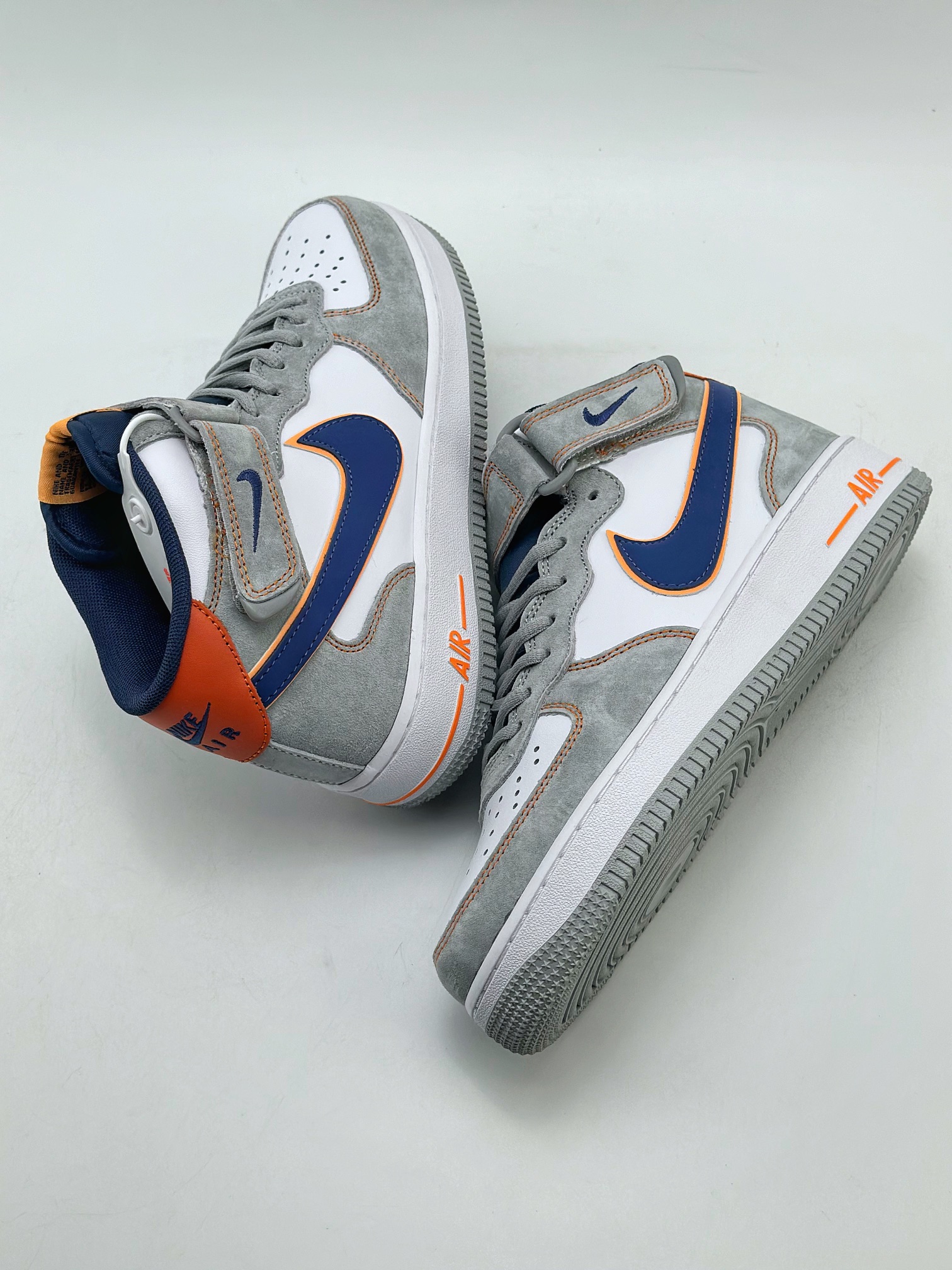 Nike Air Force 1 Mid 07 Suede Grey Blue Orange 3