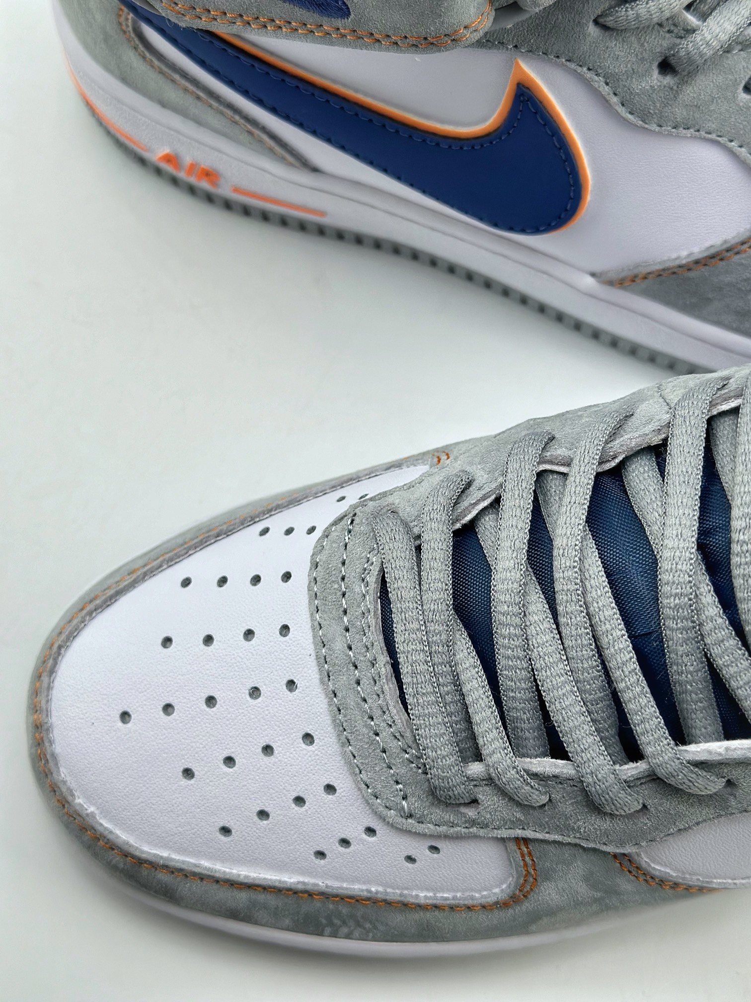 Nike Air Force 1 Mid 07 Suede Grey Blue Orange 8