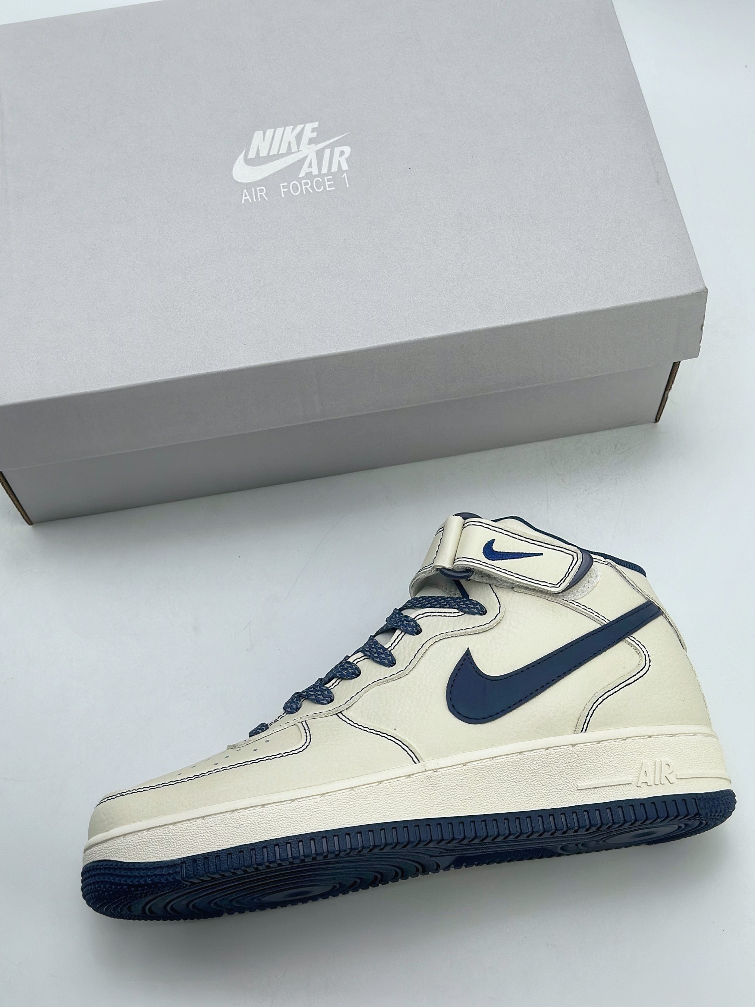 Nike Air Force 1 Mid 07 Off-White Navy Blue 7