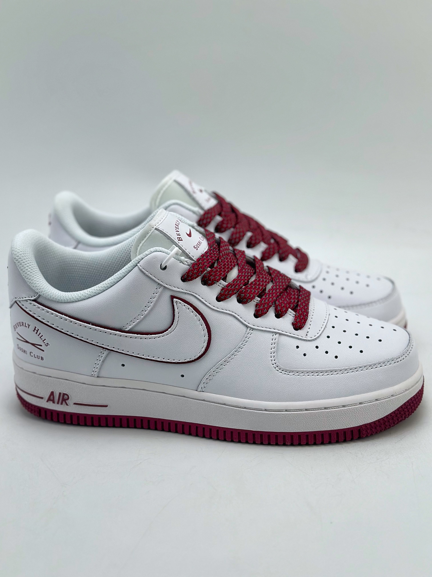 NikeAirForce1Low07白酒红满天星原楦头原纸板打造纯正低帮空军版型专注外贸渠道全掌内置蜂窝