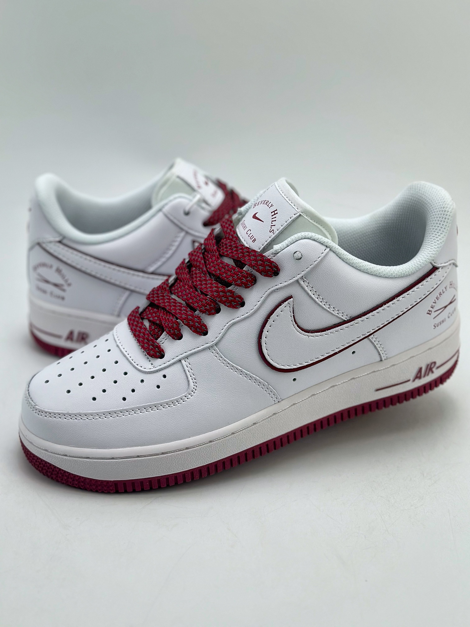 NikeAirForce1Low07白酒红满天星原楦头原纸板打造纯正低帮空军版型专注外贸渠道全掌内置蜂窝