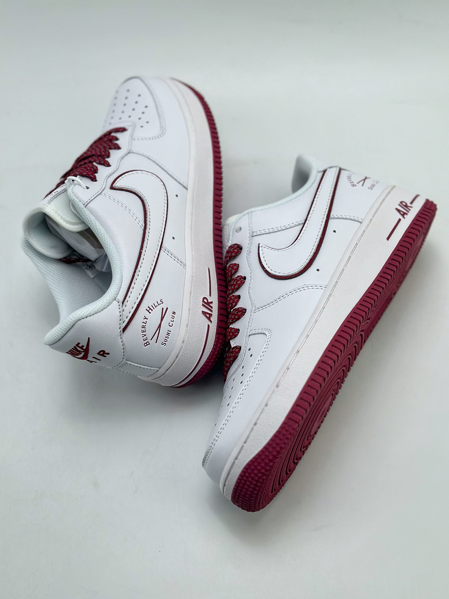 NikeAirForce1Low07白酒红满天星原楦头原纸板打造纯正低帮空军版型专注外贸渠道全掌内置蜂窝