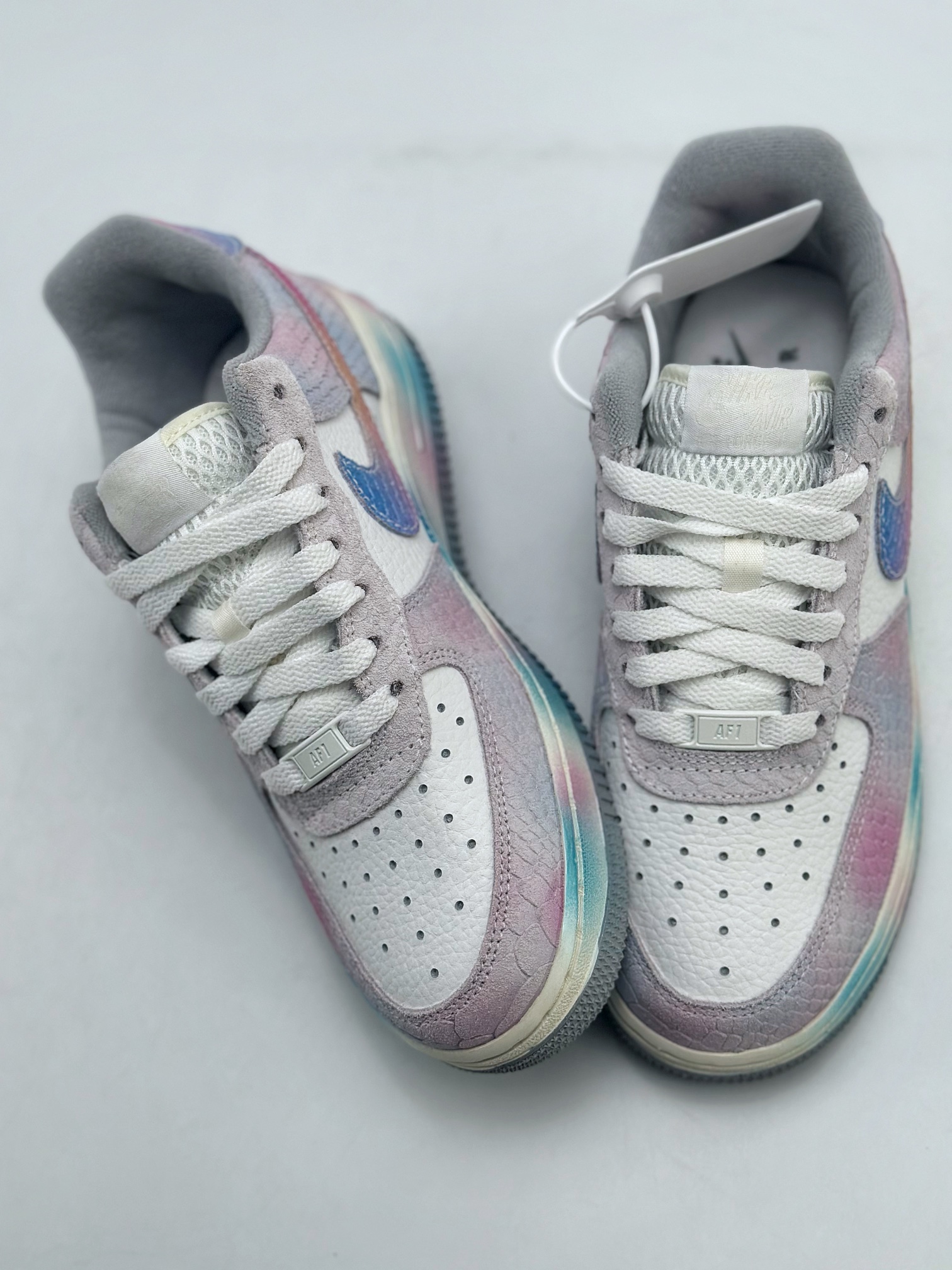 NikeAirForce1Low07灵龙棉花糖国风粉蓝紫原楦头原纸板打造纯正低帮空军版型专注外贸渠道全掌