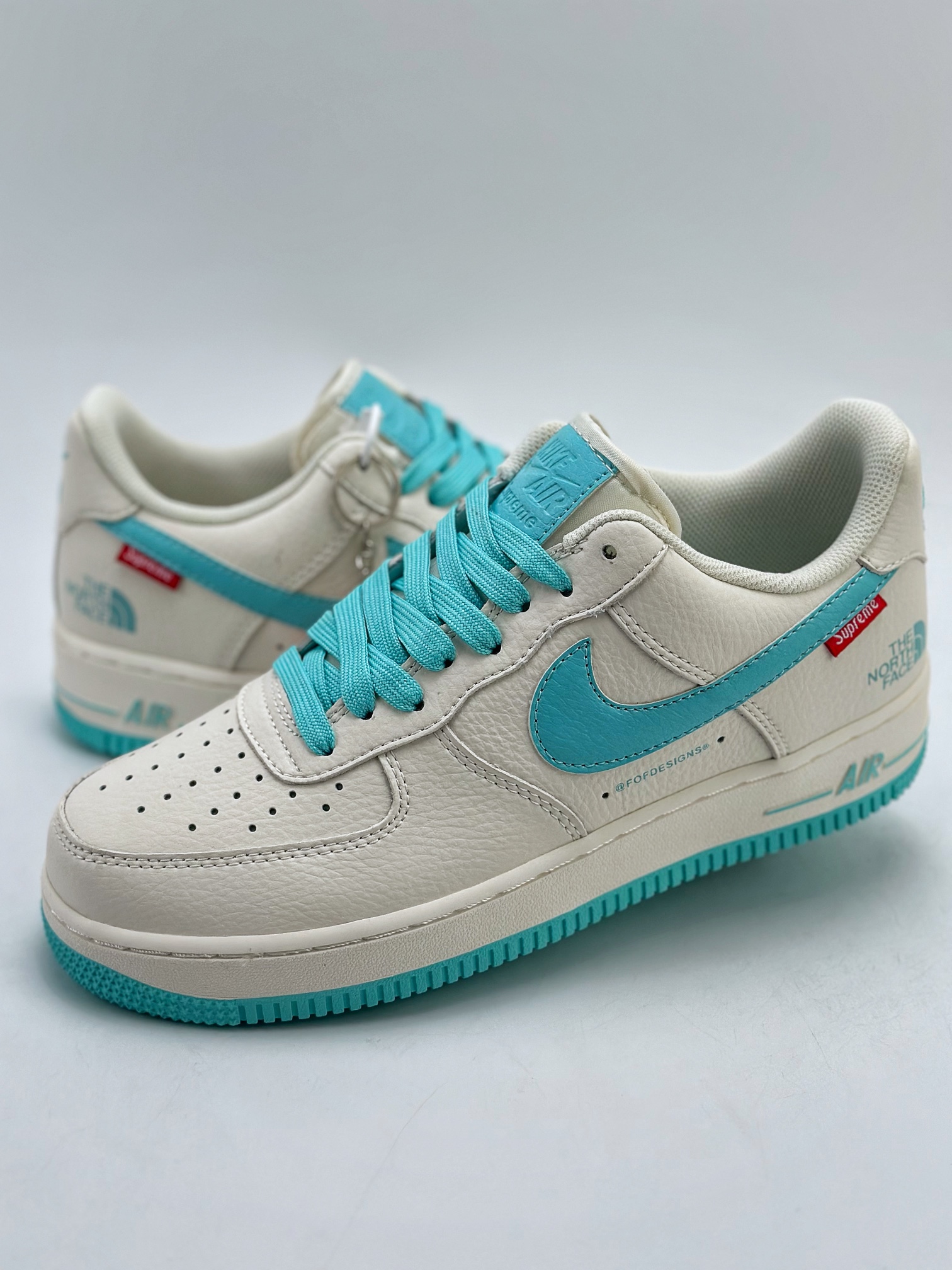 NikeAirForce1Low07xTheNorthFacexSupreme三方联名原楦头原纸板打造纯