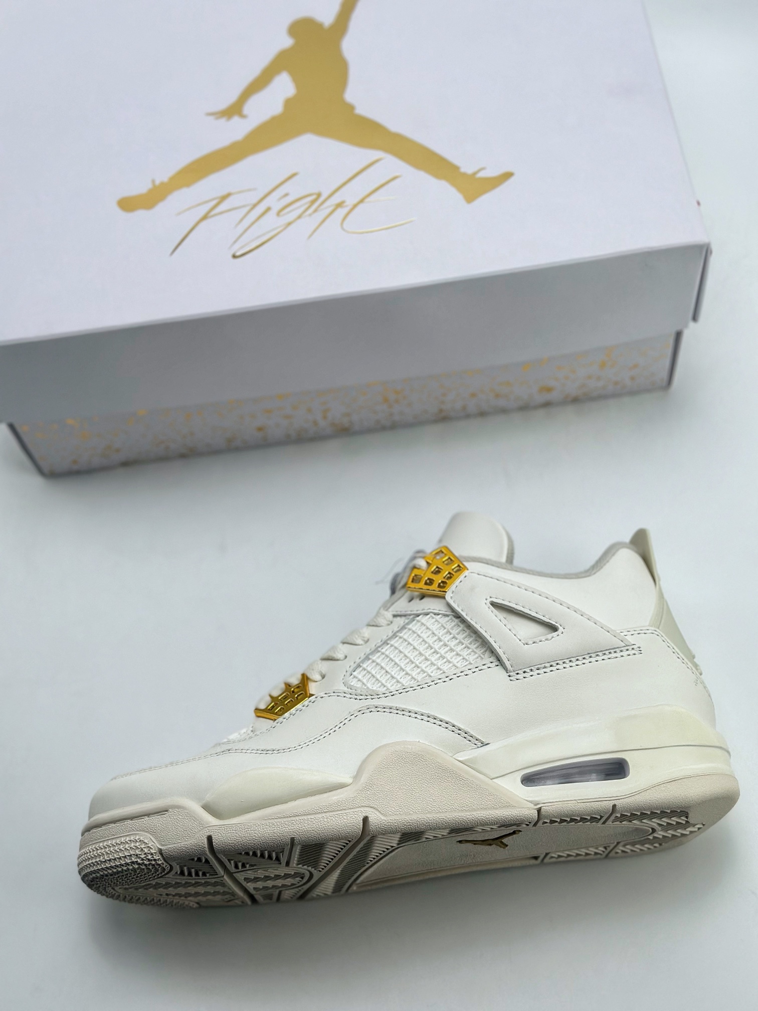 320 Air Jordan 4 Retro 乔丹四代 Metallic Gold 白色  AQ9129-170