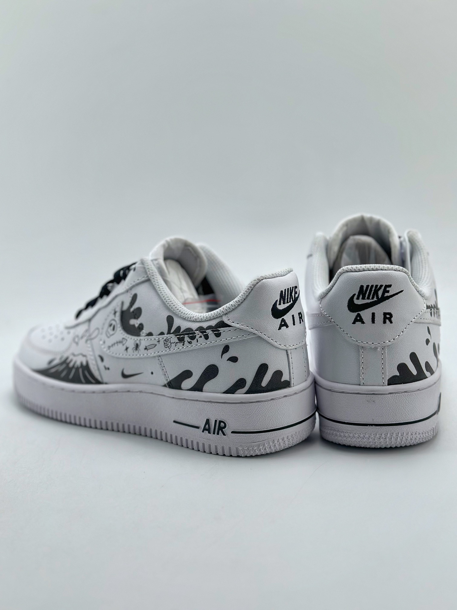 200 Nike Air Force 1 Low 07 手绘 火山喷发 黑白 AM0703-121