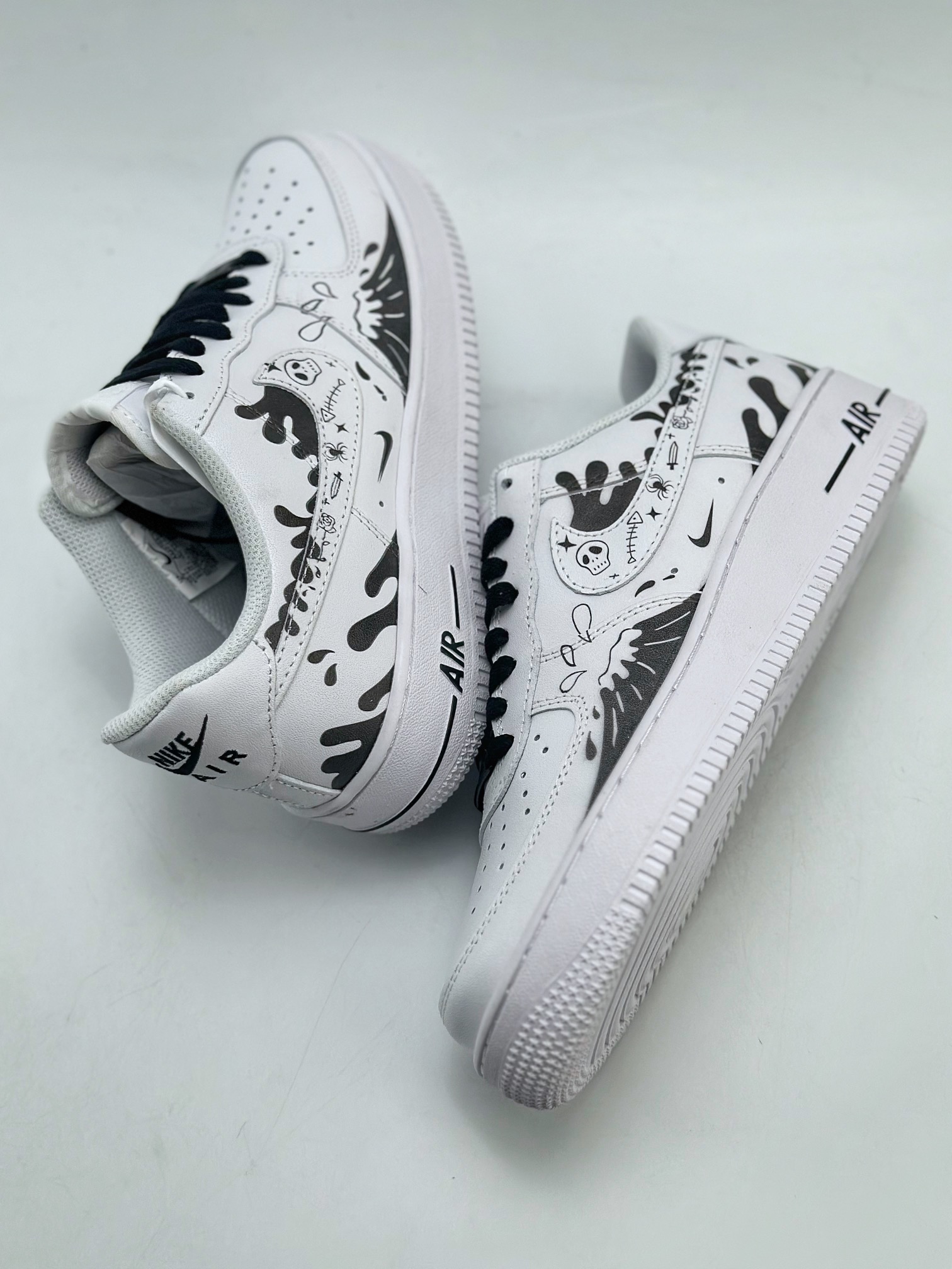 200 Nike Air Force 1 Low 07 手绘 火山喷发 黑白 AM0703-121