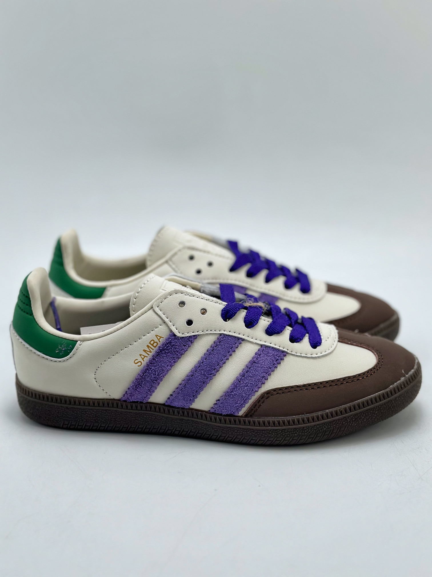 190 adidas originals Samba OG W 棕紫绿 ID8349