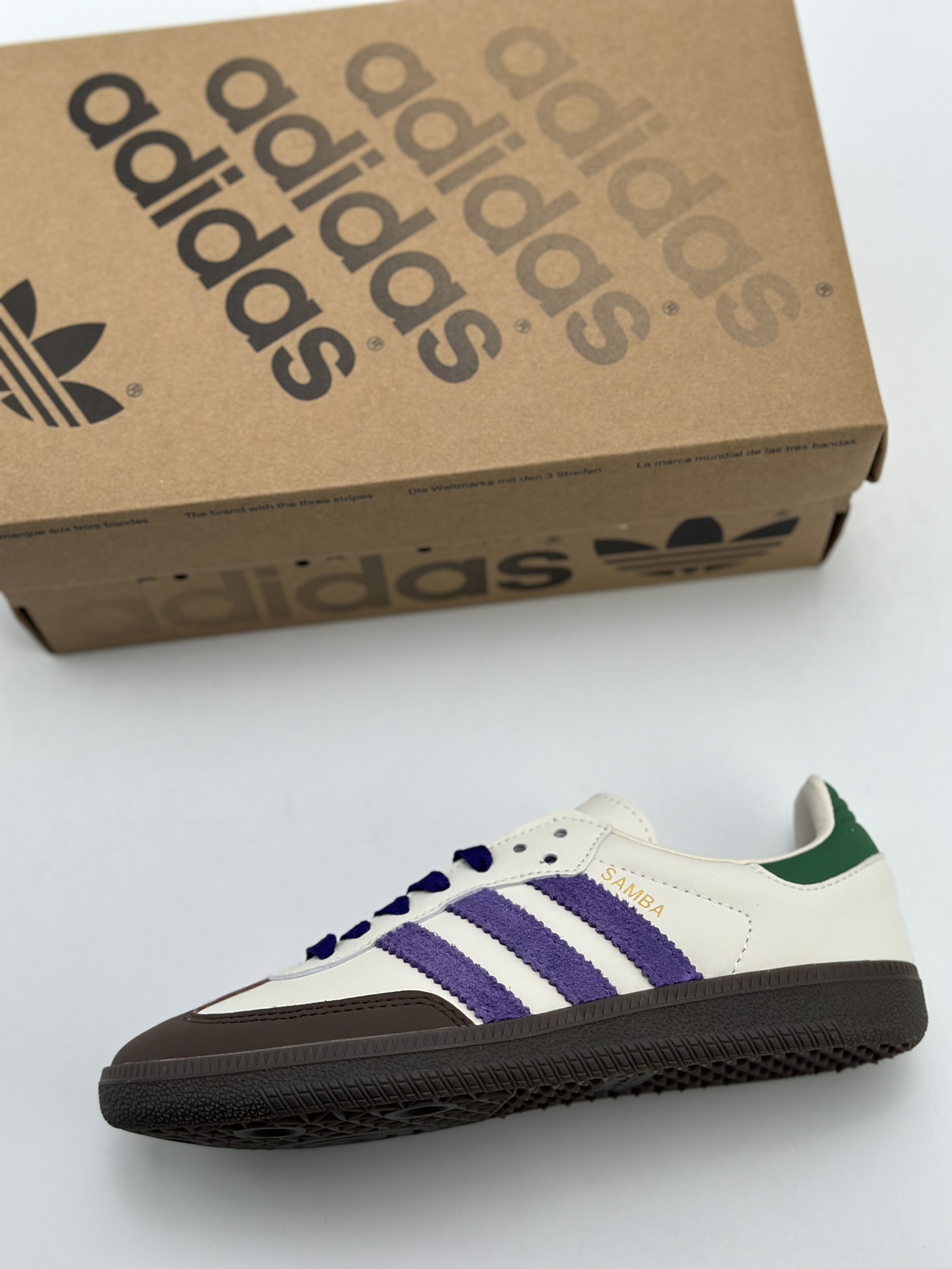 190 adidas originals Samba OG W 棕紫绿 ID8349