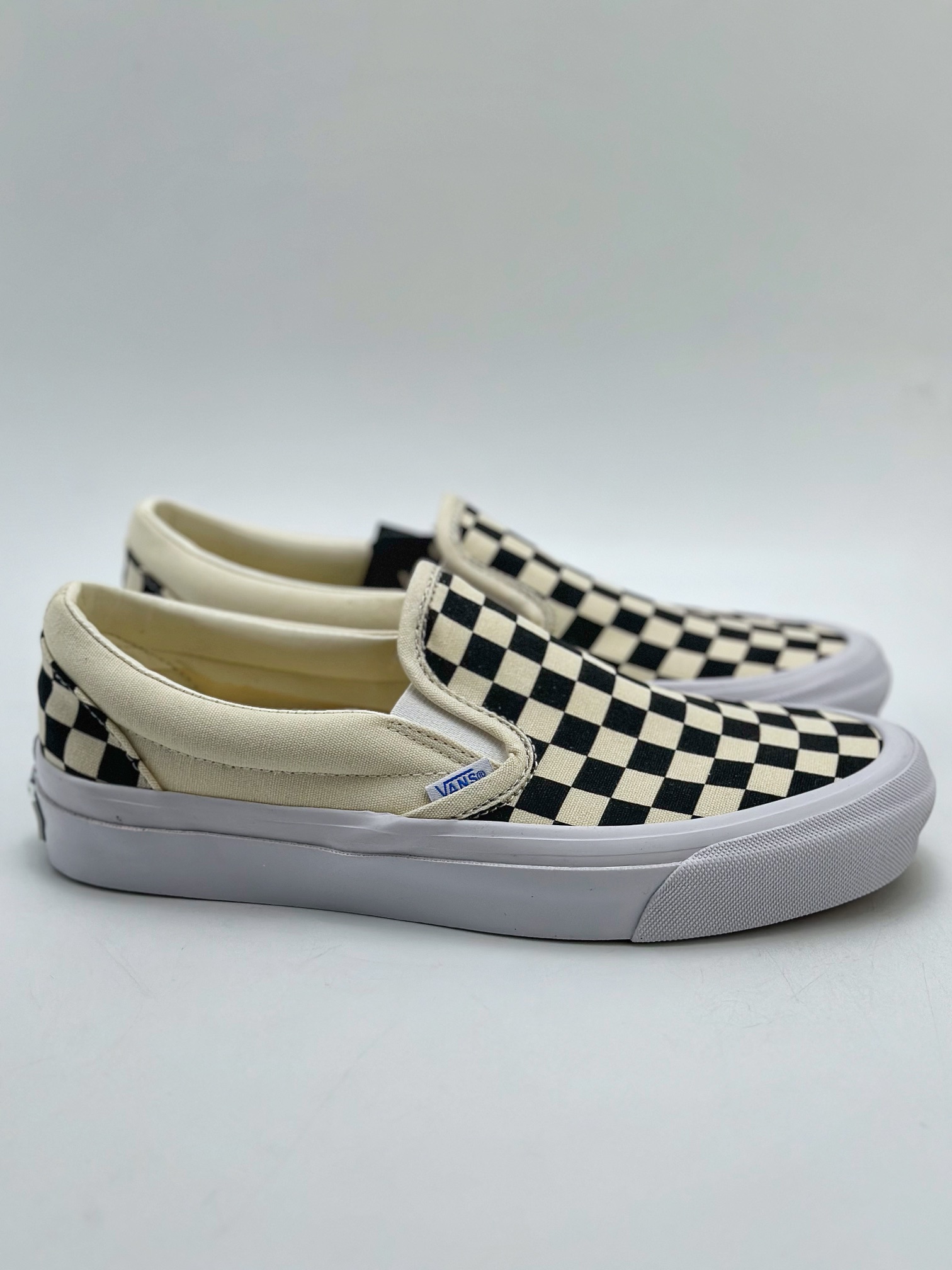 130 Vans范斯官方Premium Slip-On棋盘格/懒人黑一脚蹬轻质舒适帆布鞋