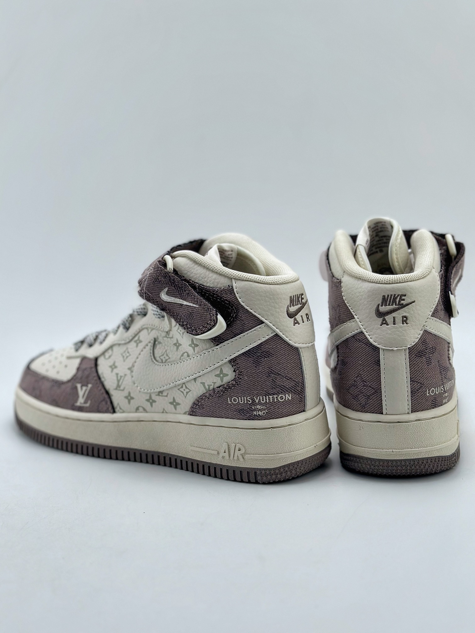 280 Nike Air Force 1 Mid 07 x Louis Vuitton 白棕牛仔布 DQ7688-300