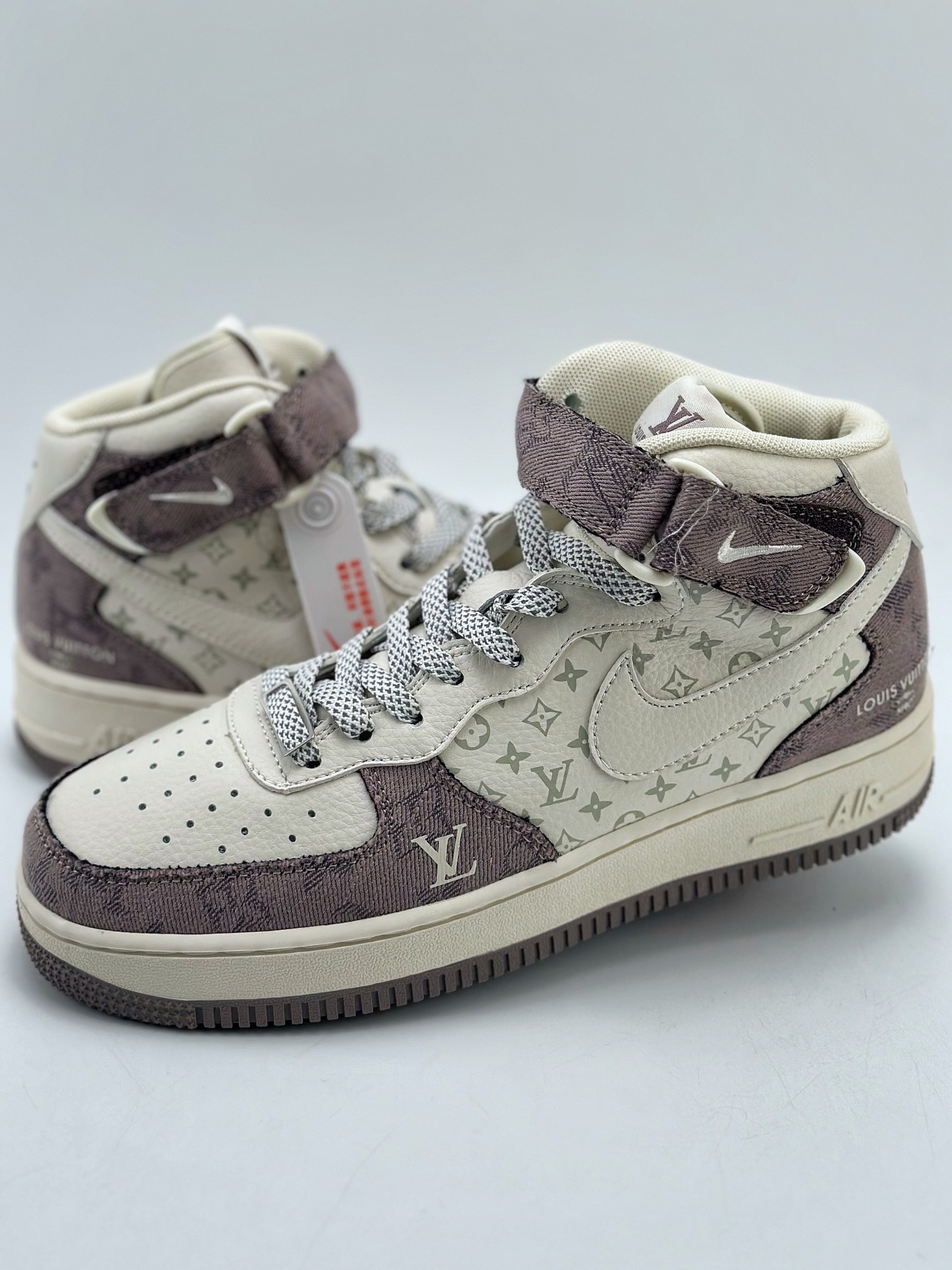 280 Nike Air Force 1 Mid 07 x Louis Vuitton 白棕牛仔布 DQ7688-300