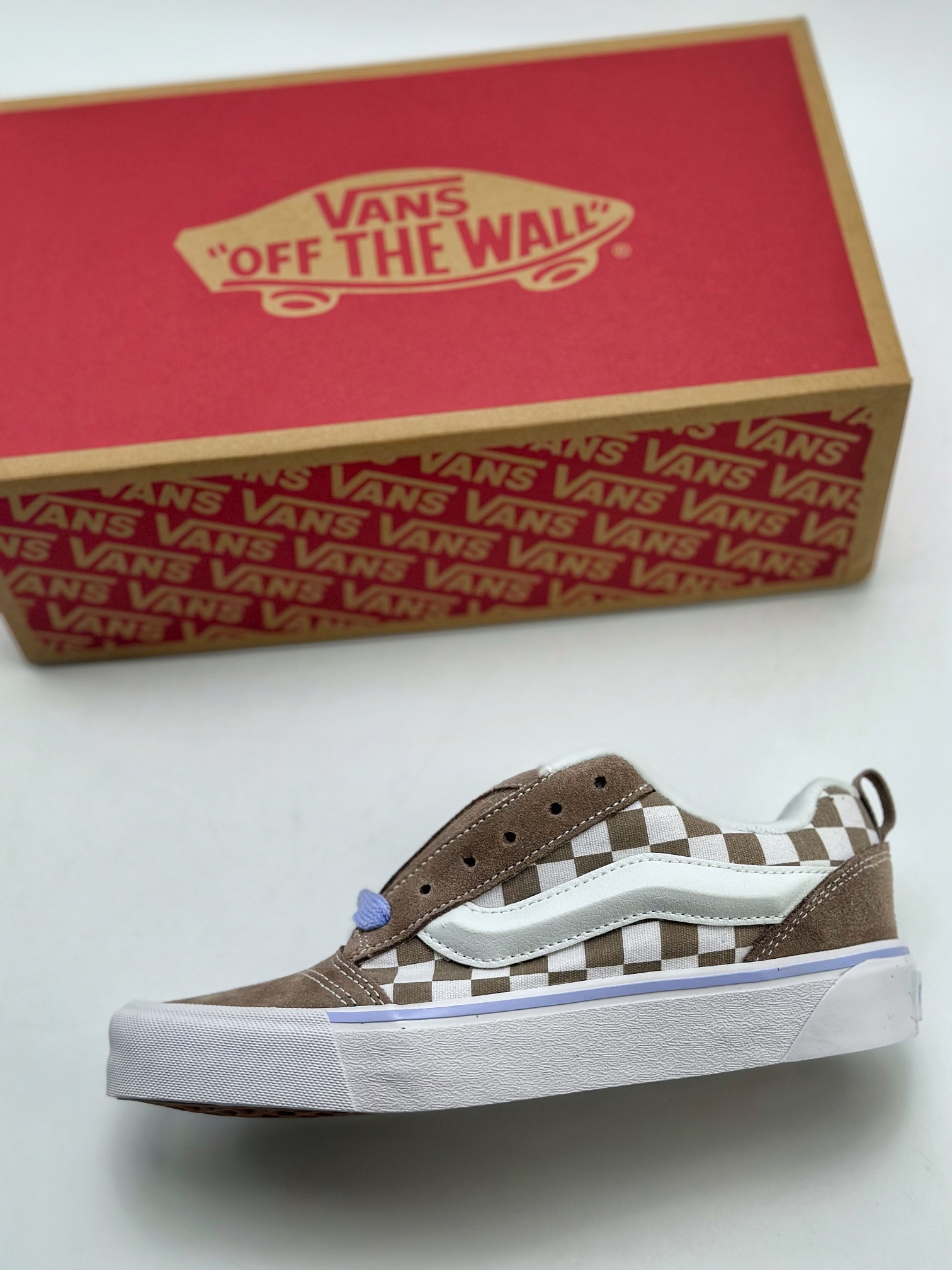 140 Vans Classics Knu Skool 浅棕紫 棋盘格面包鞋