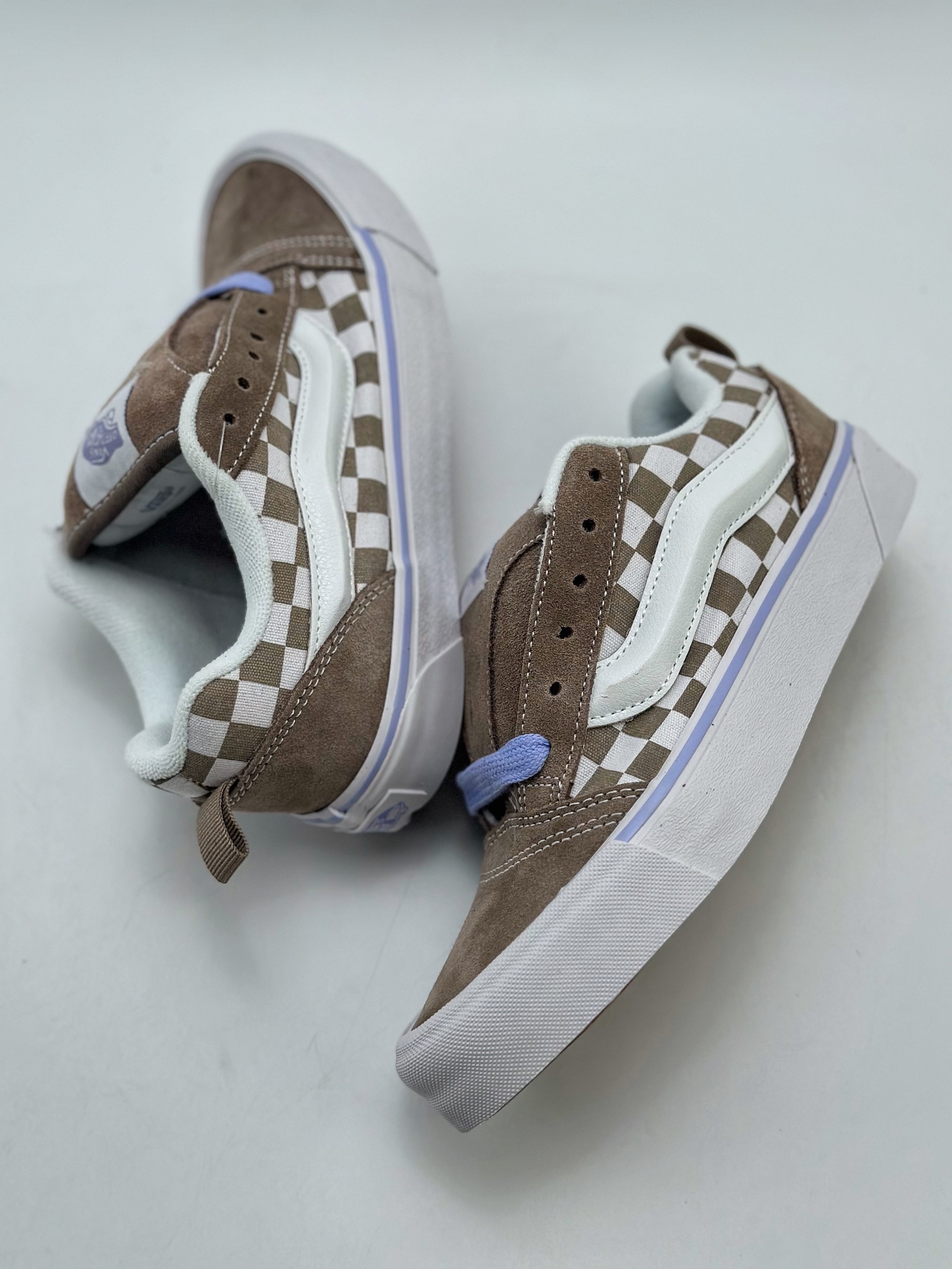 140 Vans Classics Knu Skool 浅棕紫 棋盘格面包鞋