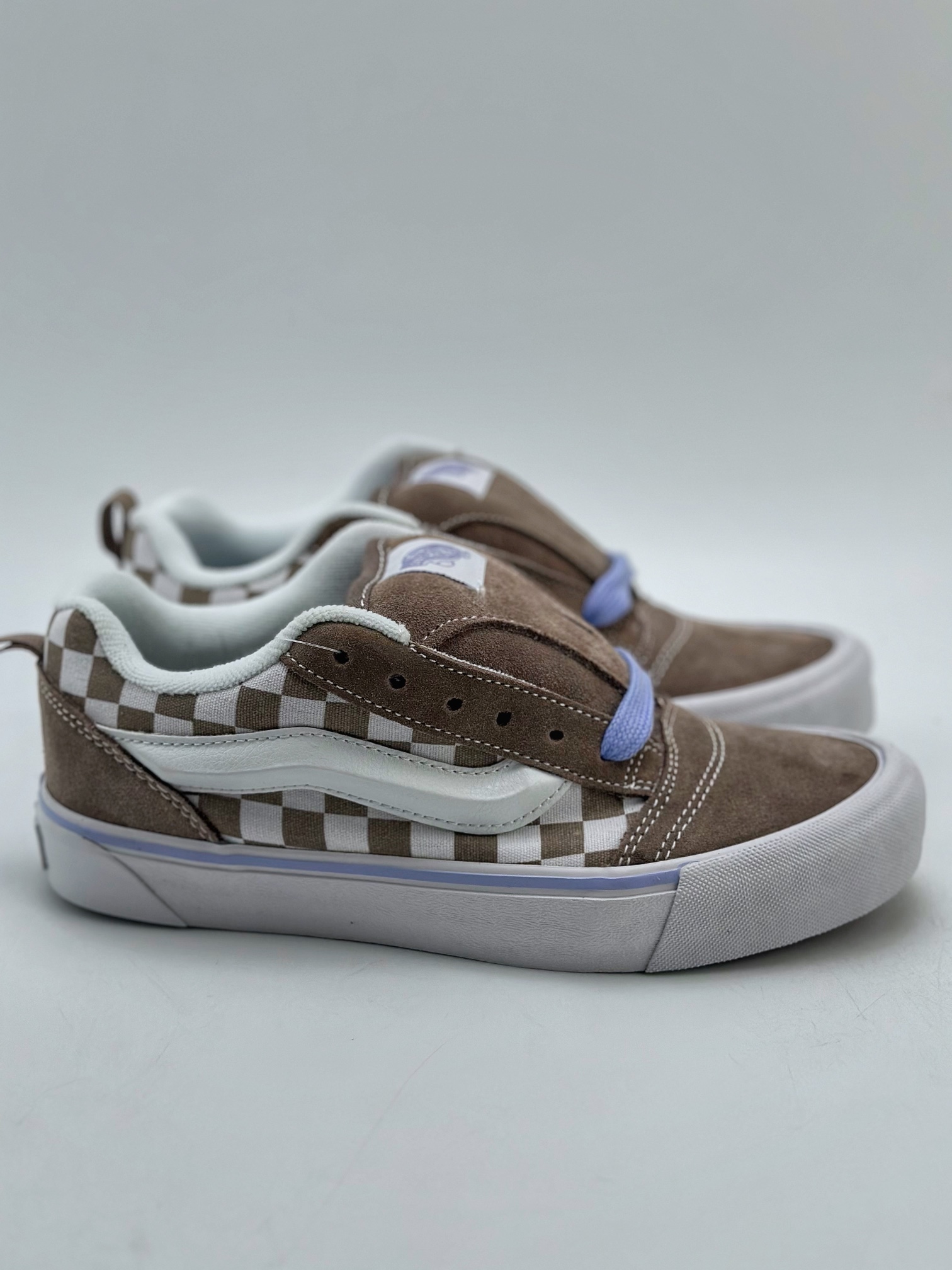 140 Vans Classics Knu Skool 浅棕紫 棋盘格面包鞋