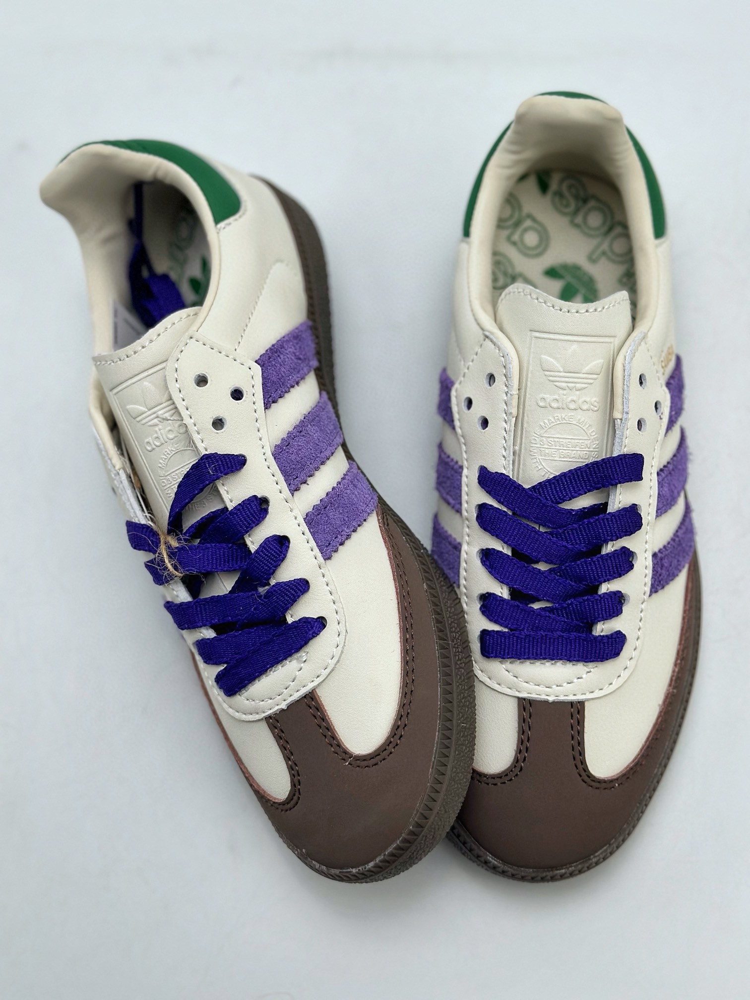 150 adidas originals Samba OG W 棕紫绿  ID8349