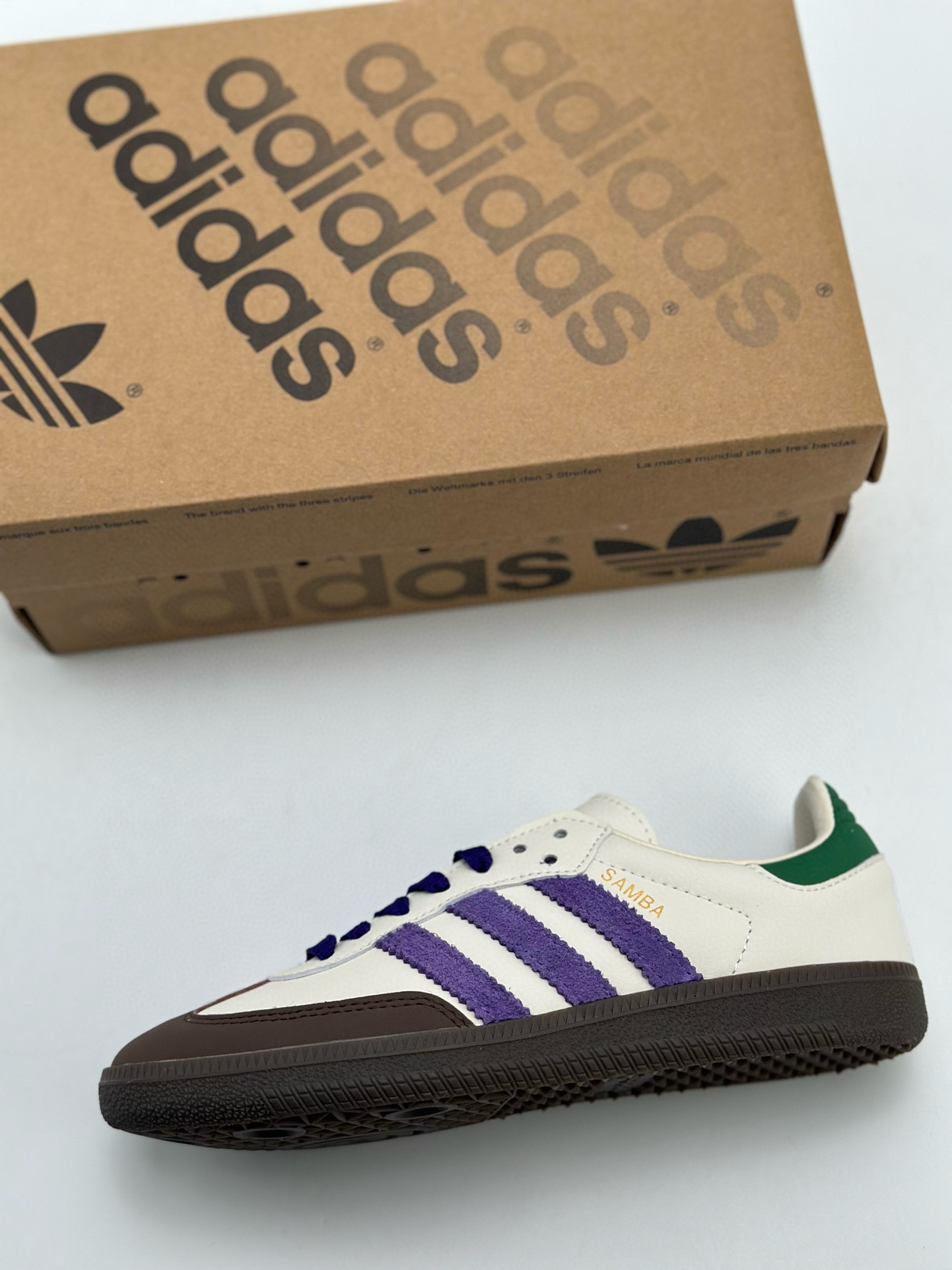 150 adidas originals Samba OG W 棕紫绿  ID8349