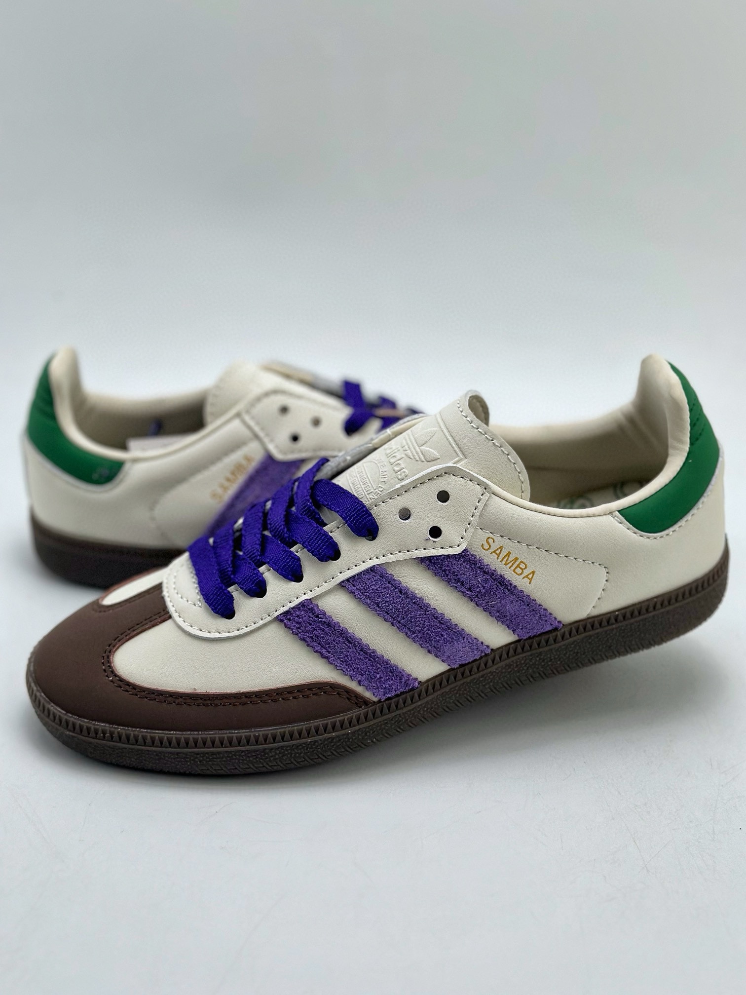 150 adidas originals Samba OG W 棕紫绿  ID8349