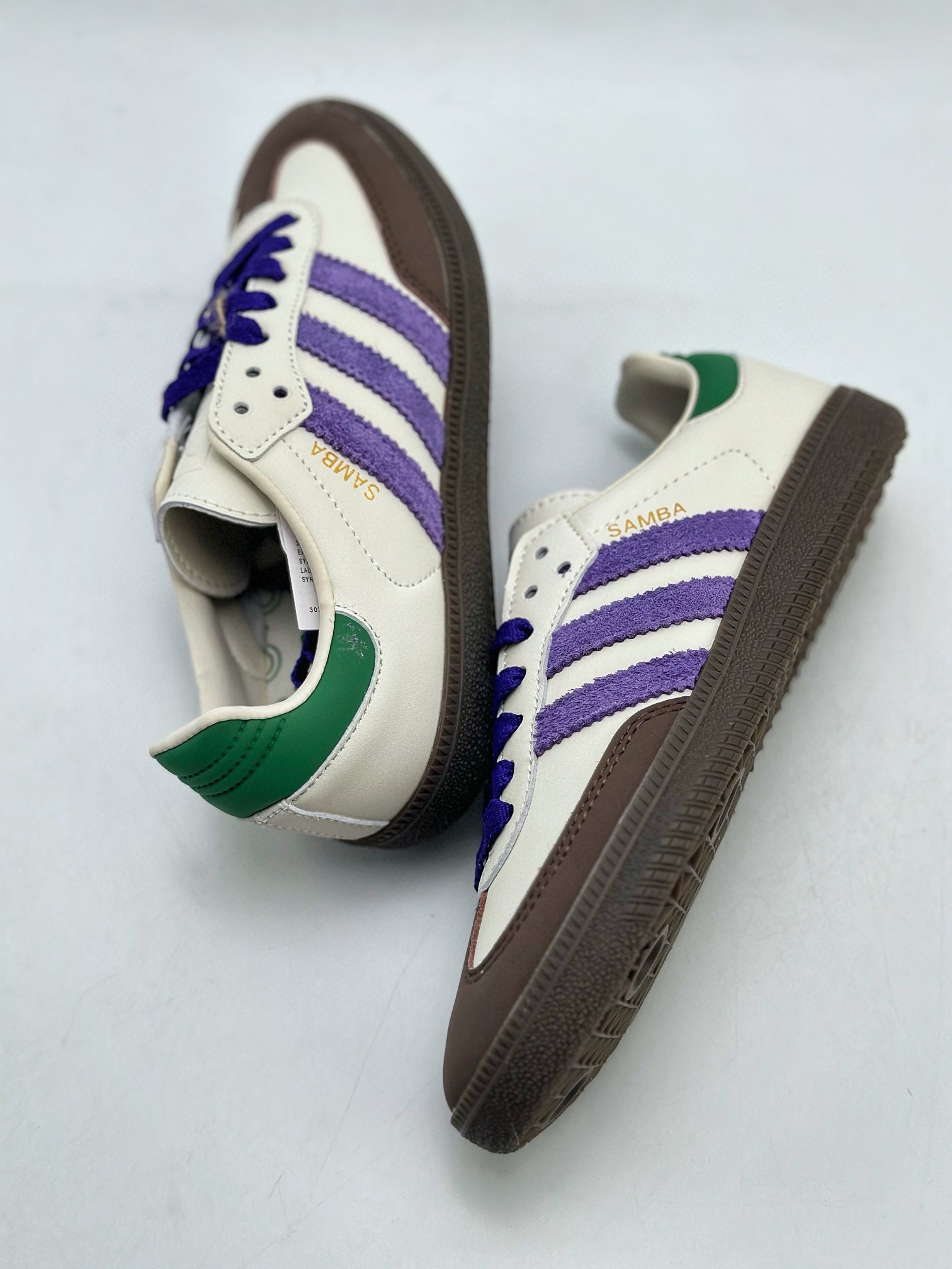 150 adidas originals Samba OG W 棕紫绿  ID8349