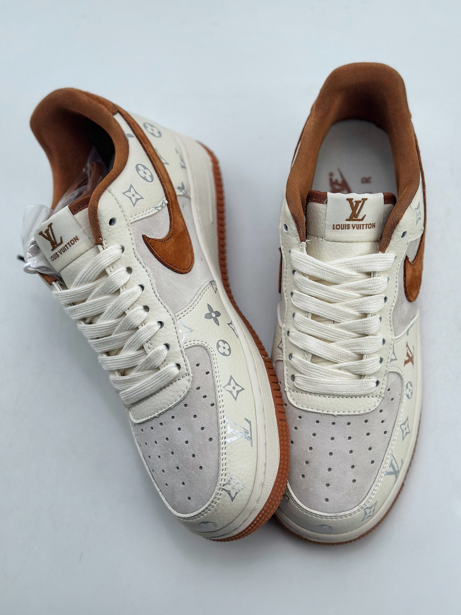 260 Nike Air Force 1 Low 07 x Louis Vuitton 白棕印花 CV1724-112