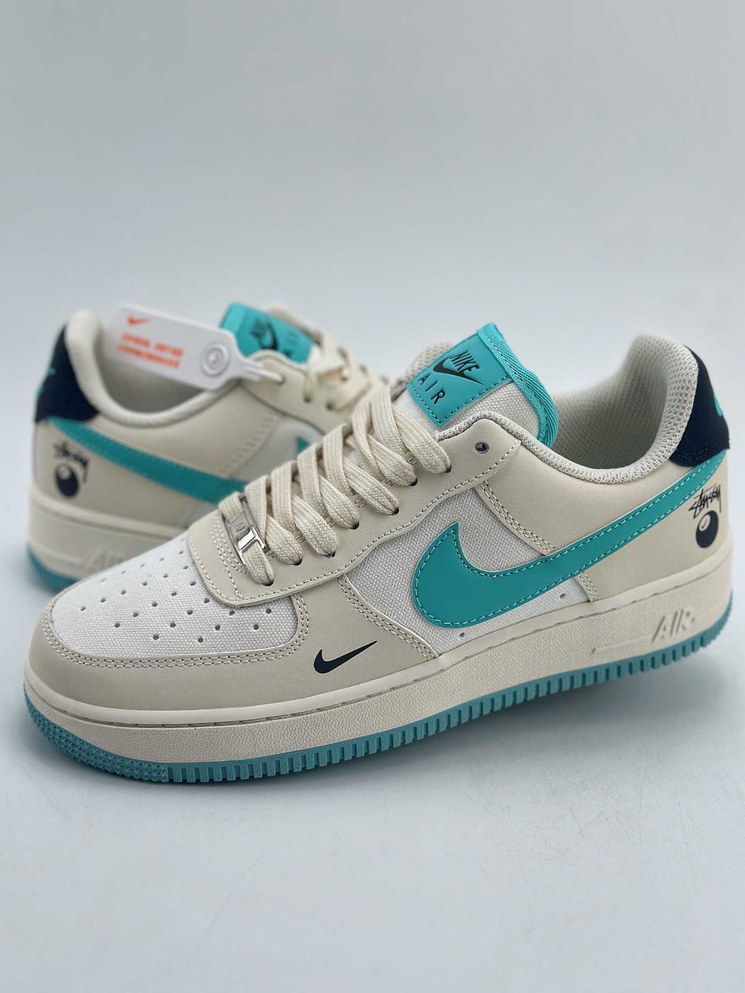 Nike Air Force 1 Low 07 x Stussy 斯图西黑八联名湖水蓝 HX123-005