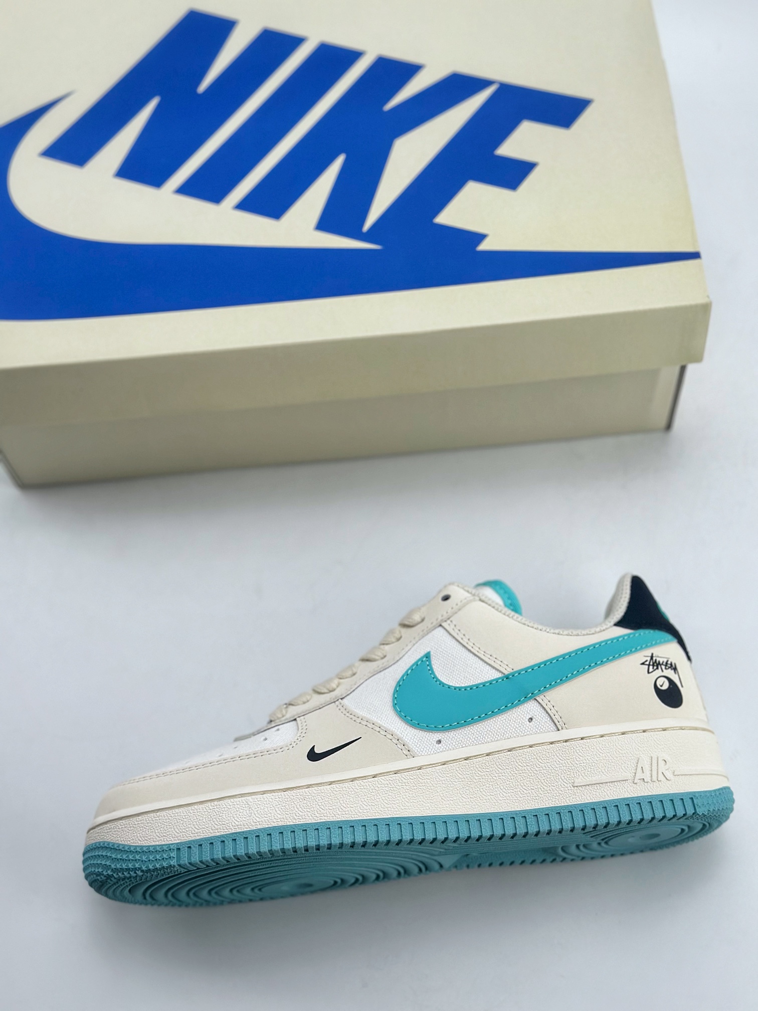 Nike Air Force 1 Low 07 x Stussy 斯图西黑八联名湖水蓝 HX123-005