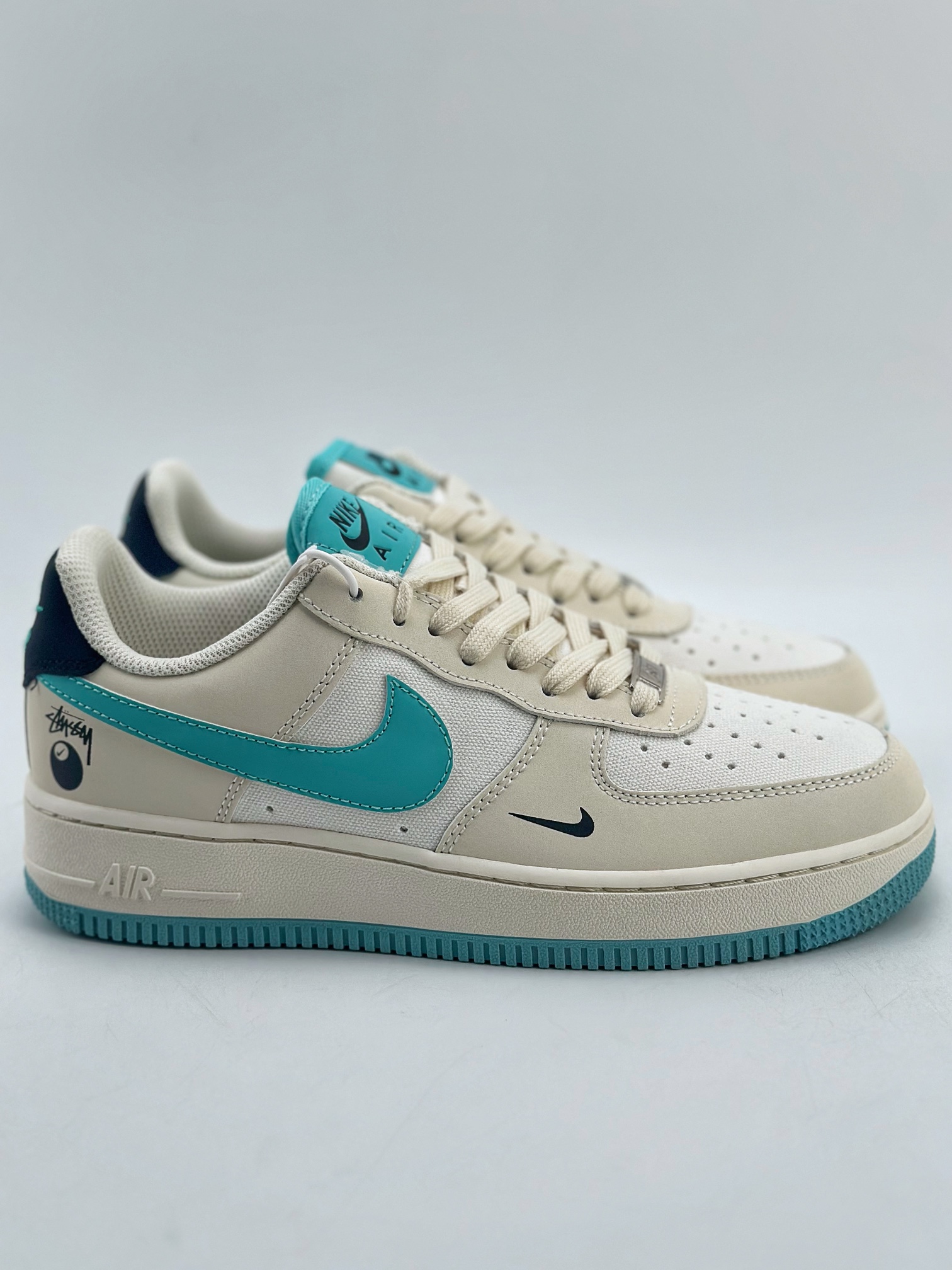 Nike Air Force 1 Low 07 x Stussy 斯图西黑八联名湖水蓝 HX123-005