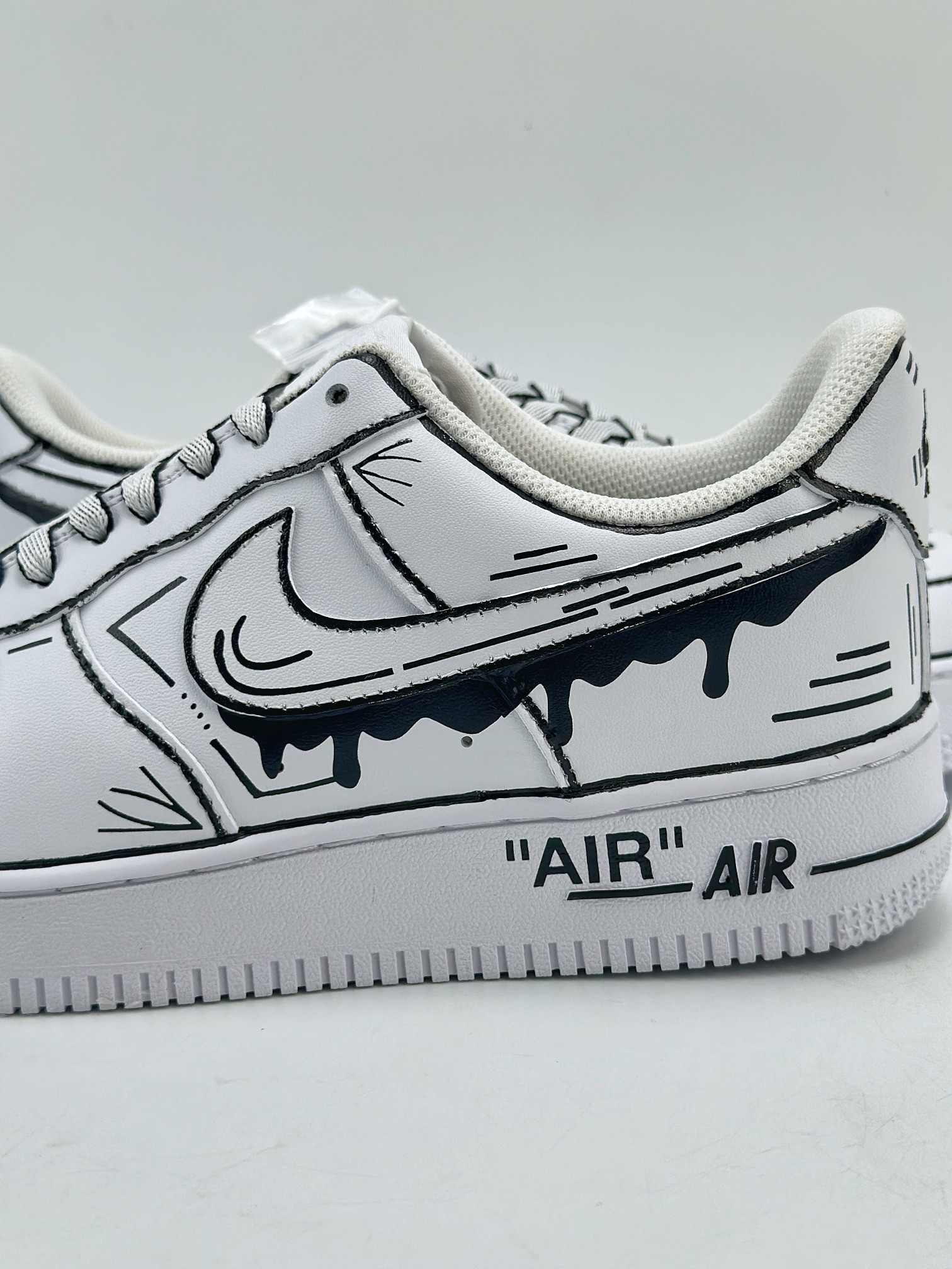 260 Nike Air Force 1 Low 07 科技主题 二次元未来世界 黑白涂鸦线稿