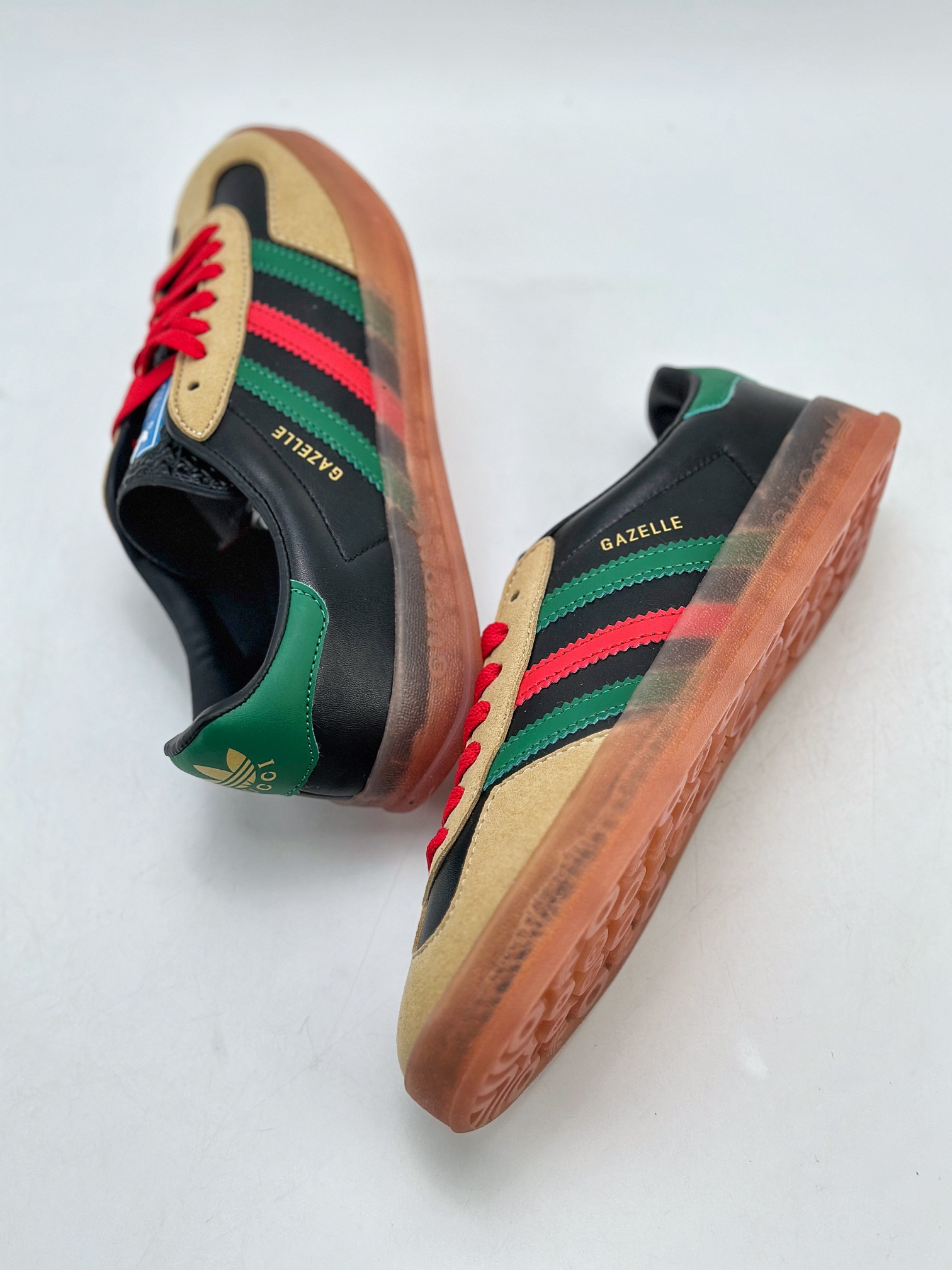 150 adidas Originals x Gucci Gazelle 古驰联名 三叶草休闲防滑耐磨低帮板鞋 IA9089