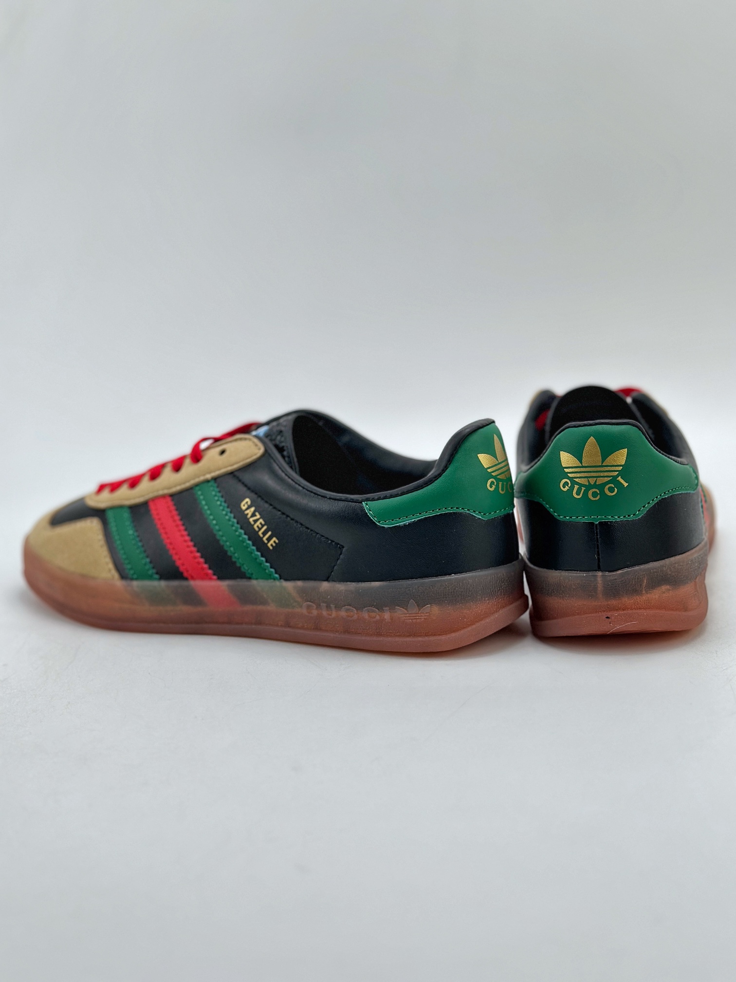 150 adidas Originals x Gucci Gazelle 古驰联名 三叶草休闲防滑耐磨低帮板鞋 IA9089