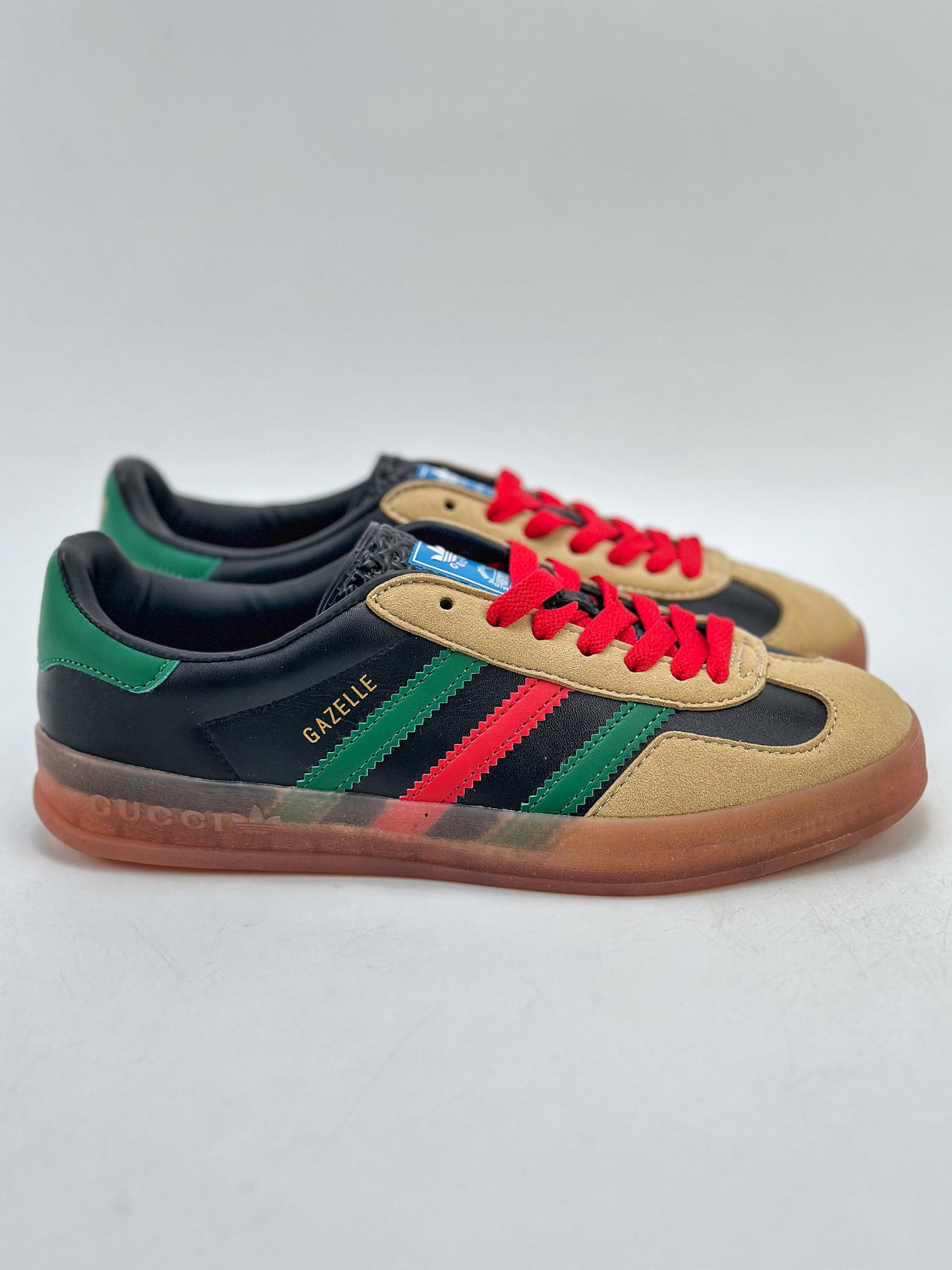 150 adidas Originals x Gucci Gazelle 古驰联名 三叶草休闲防滑耐磨低帮板鞋 IA9089