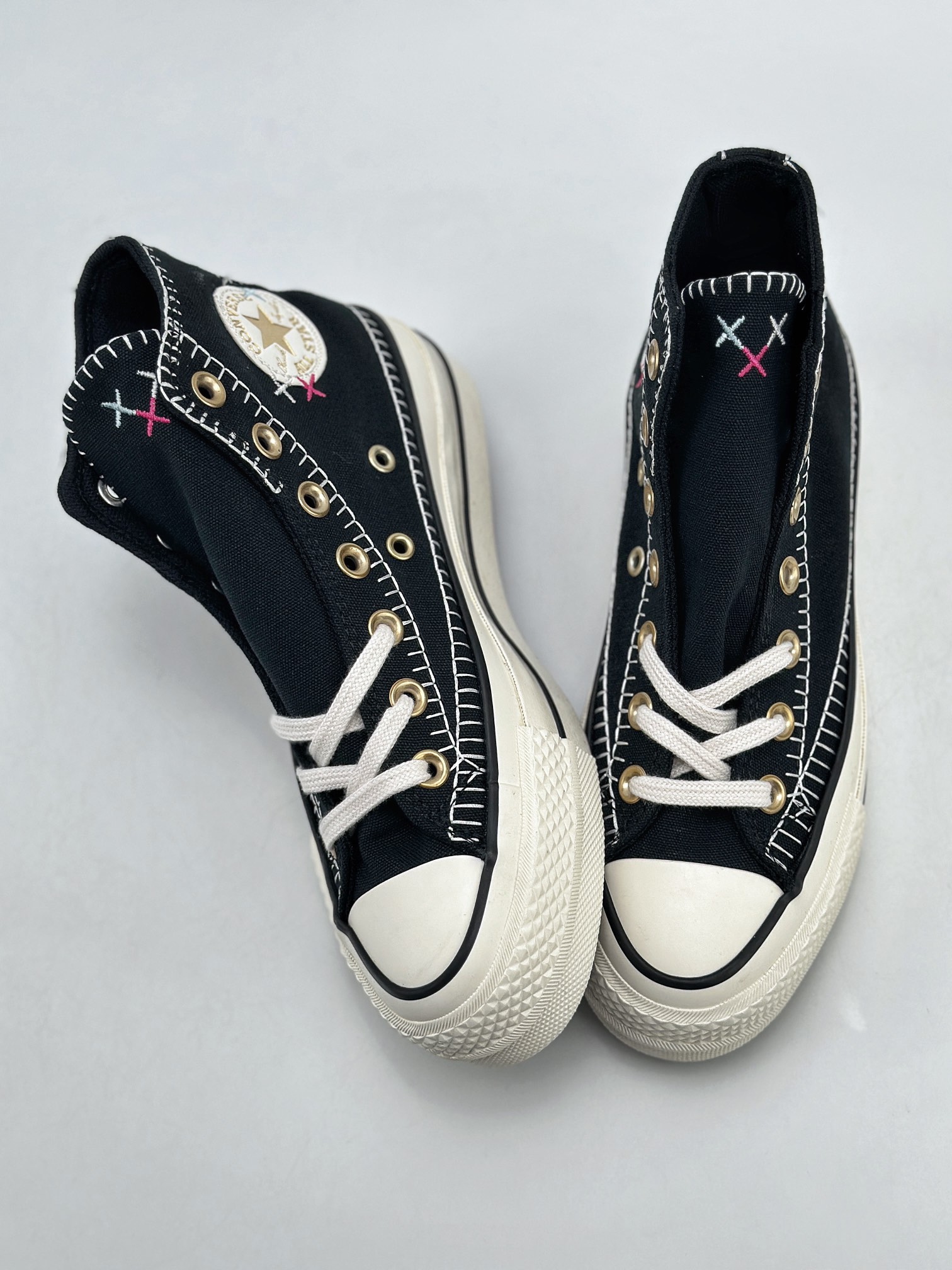 150 Converse All Star Lift 车缝线 新款匡威小雏菊硫化帆布鞋 A08731C